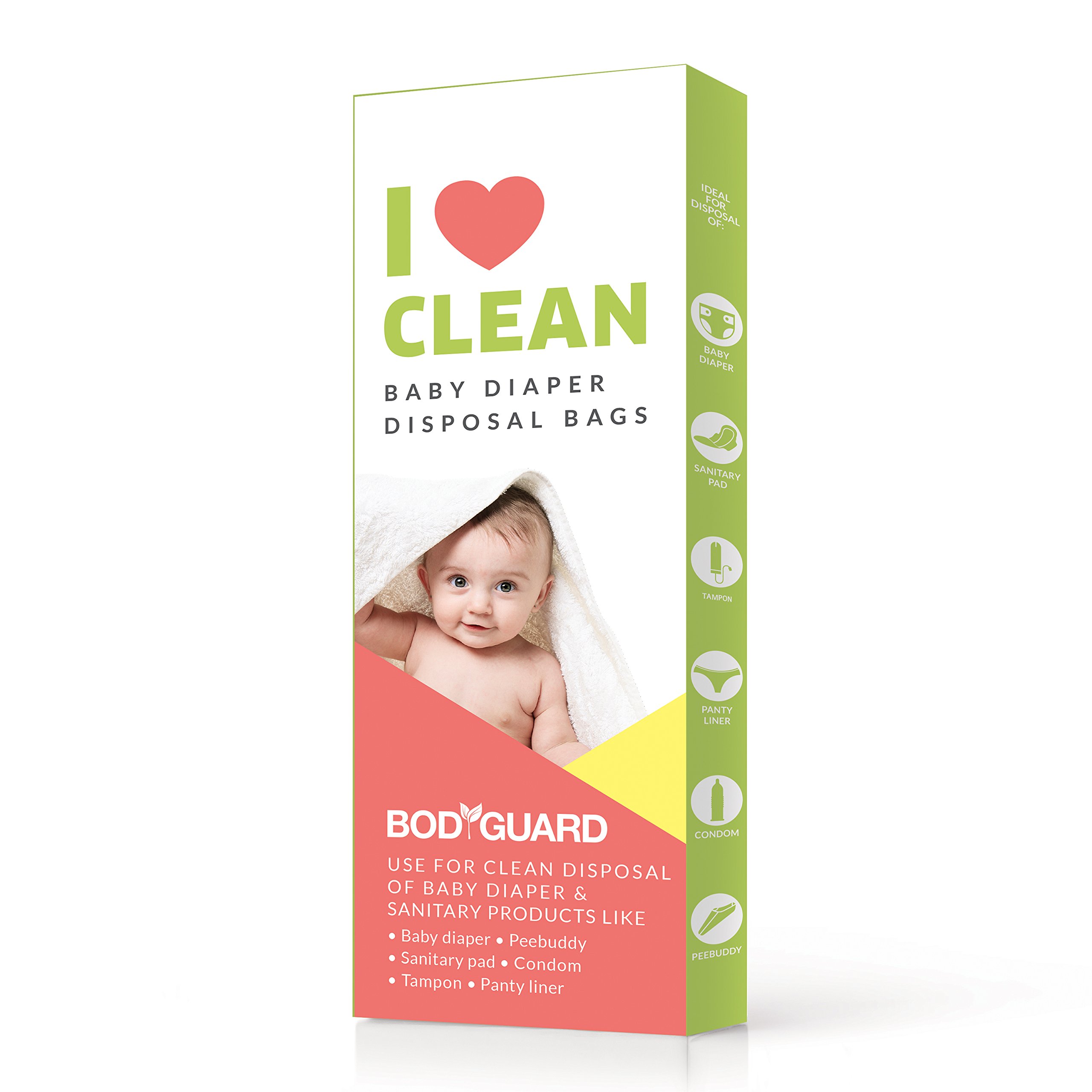 **Bodyguard Baby Diaper Disposal Bags - 15 Count | Odor-Proof & Leak-Proof for Diapers, Pet Waste, Food Waste & Sanitary Products | Portable Travel & Home Use**    *(Perfect for On-the-Go Parents, Dog Walkers & Eco-Friendly Waste Disposal)*