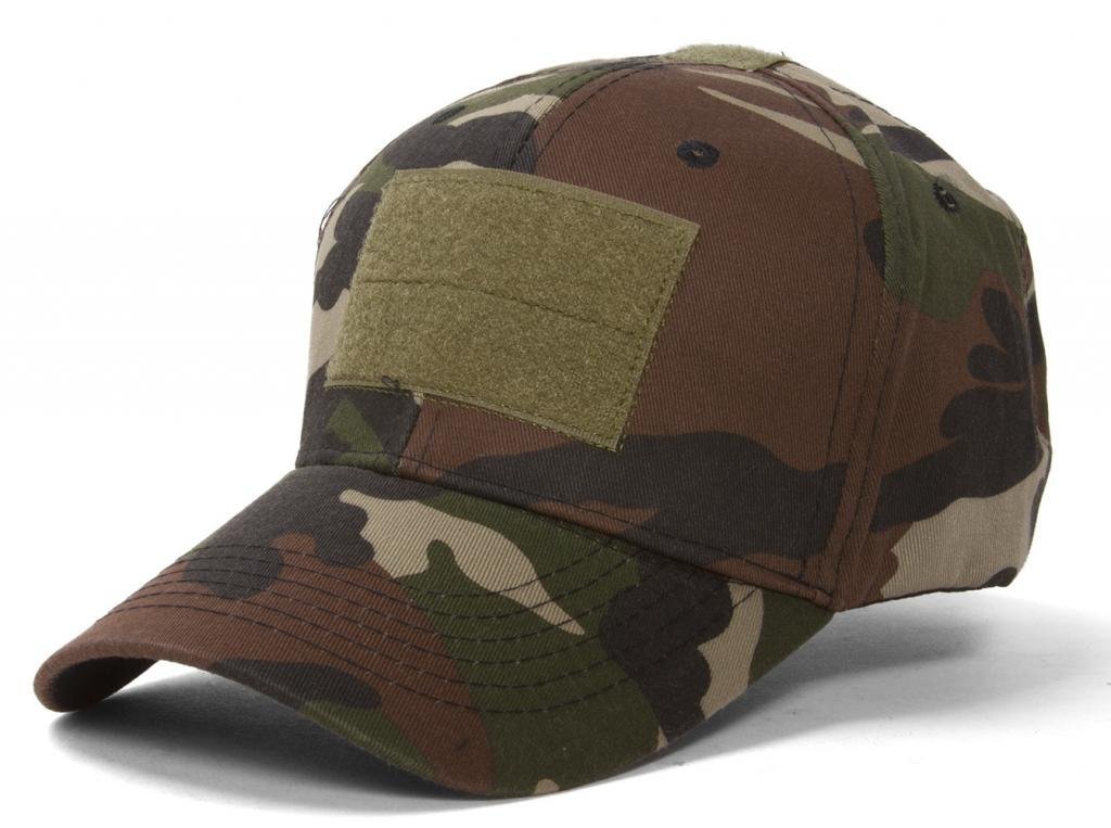 Tactical Operators Woodland Camo Adjustable Hook and Loop Closure Hat - Military Style Baseball Cap for Outdoor Hunting, Airsoft & Tactical Training
