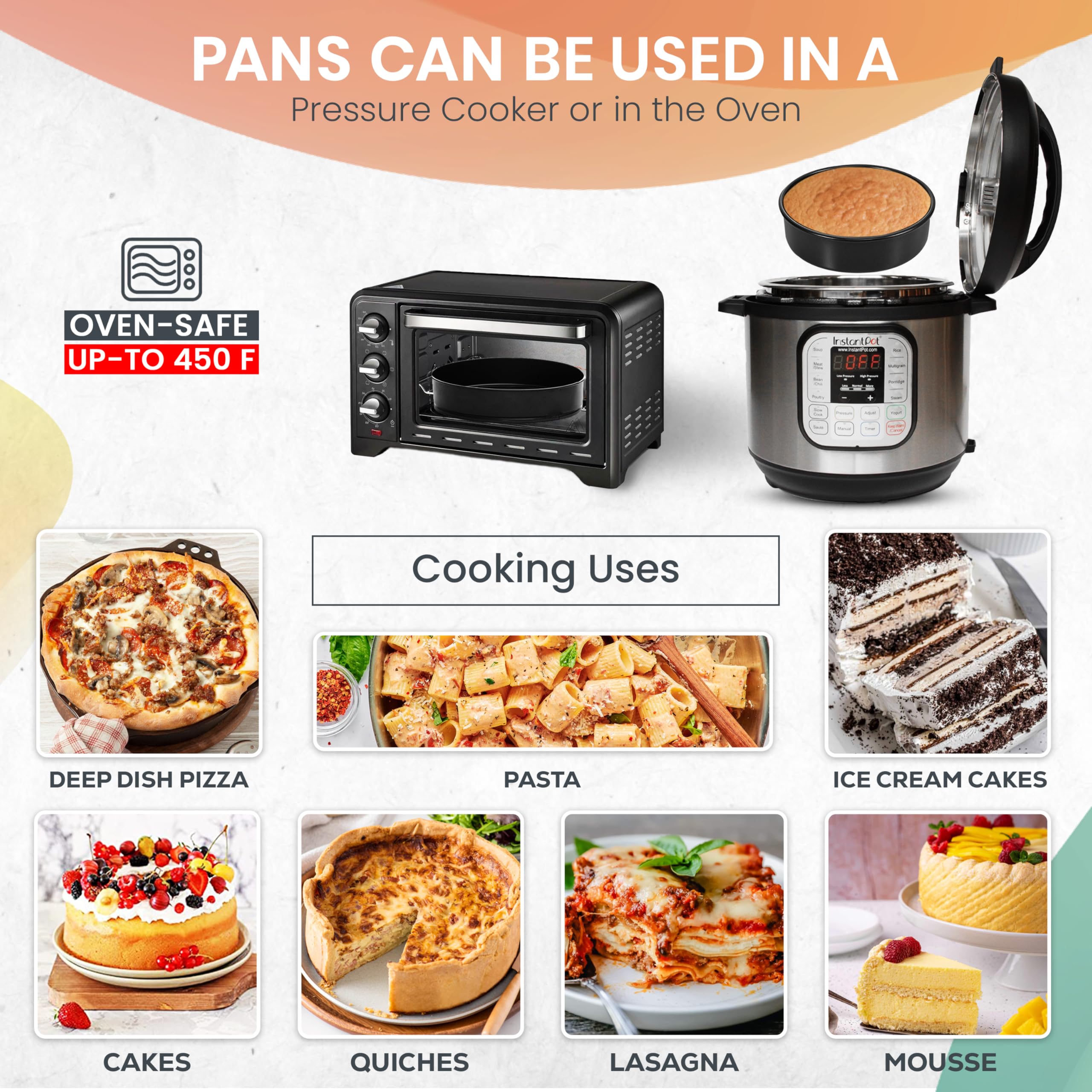 133-Piece Round Cake Baking Set with Non-Stick 8-Inch Cake Pans (3-Pack), Icing Tips, Leveler & Spatula - Complete Cake Decorating Kit for Home Bakers, Perfect Baking Supplies Gift with Free eBook - Ideal for Birthday Cakes, Wedding Desserts & Holiday Baking