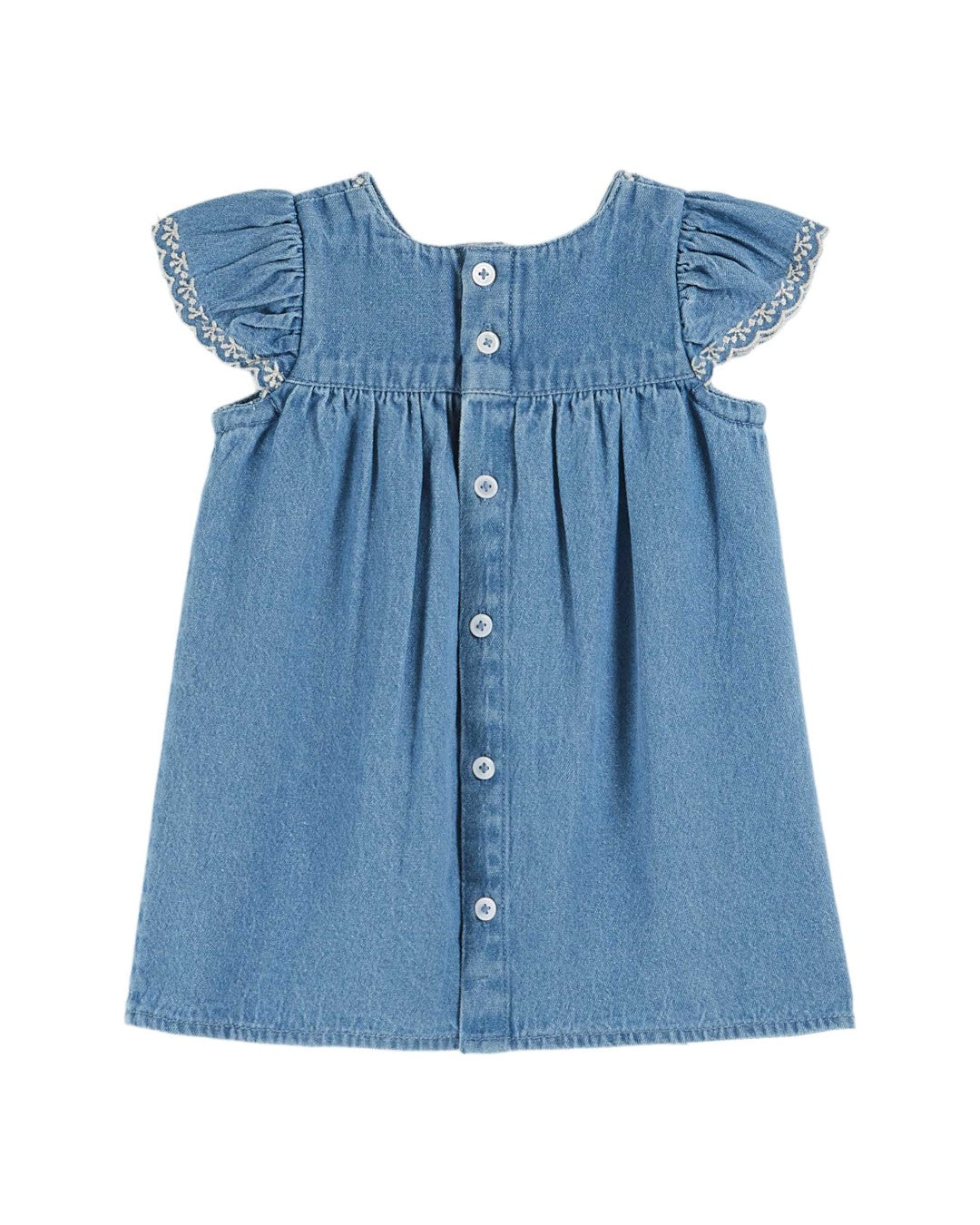 Emile et Ida Women's Embroidered Denim Dress with Cherry Design - Casual Summer Dress for Outings, Dates & Beach Vacations