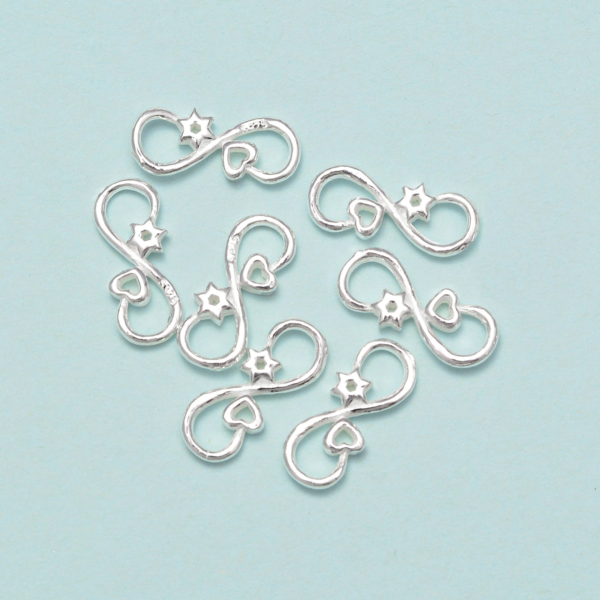 925 Sterling Silver Connector Clasp 6x16mm - 6pcs per Bag - Jewelry Making Supplies for Necklaces, Bracelets & DIY Crafts