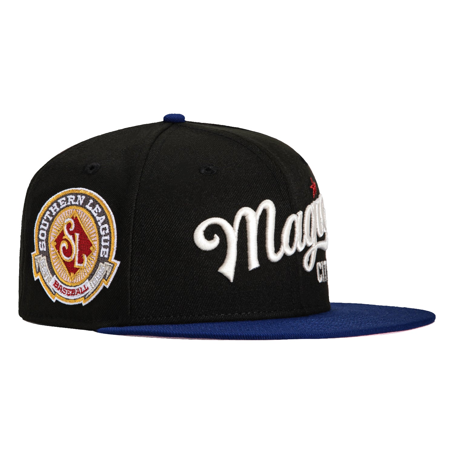 New Era 59Fifty Birmingham Barons Magic City Southern League Patch Snapback Hat - Black & Royal Blue Baseball Cap for Men, Women - Perfect for Baseball Games, Streetwear & Casual Outfits