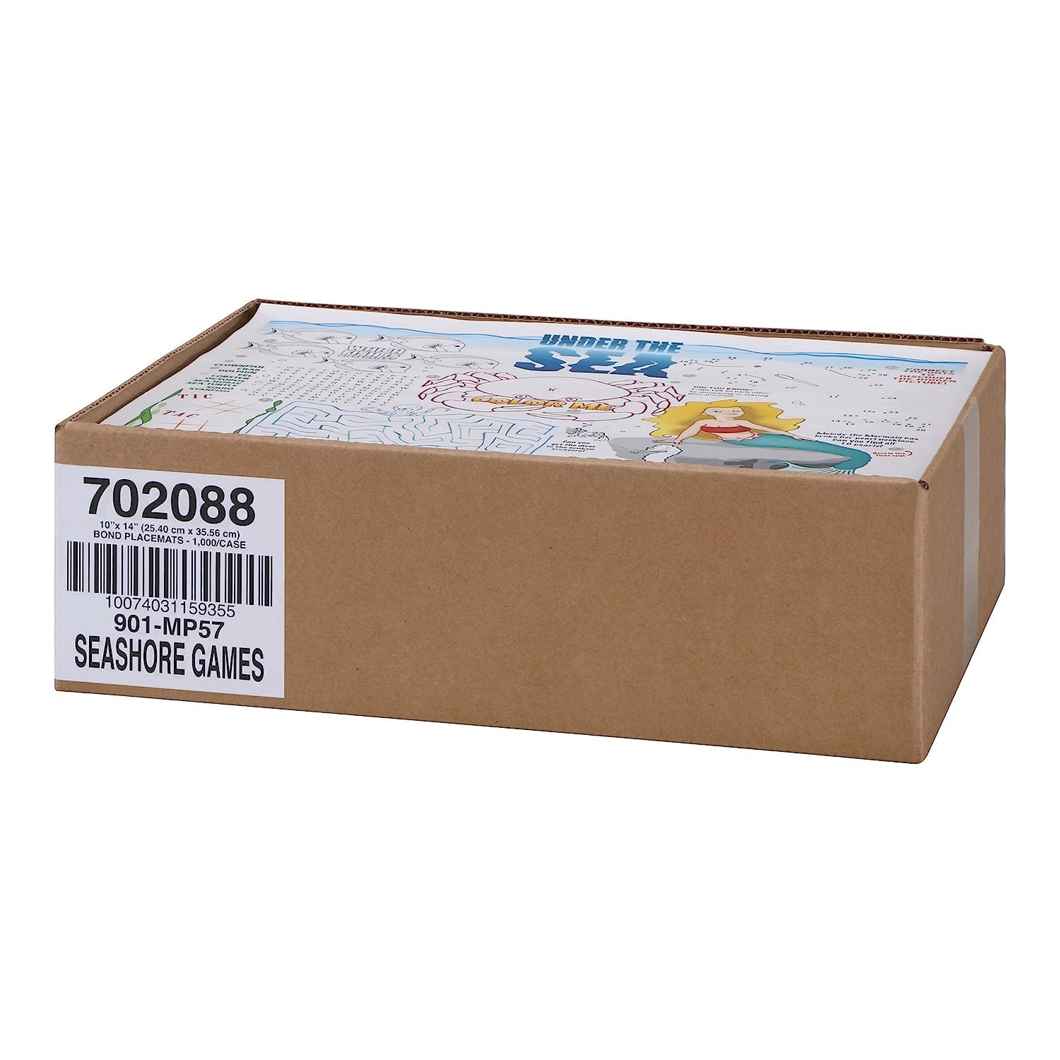 Hoffmaster 702088 Seashore Games Multipack Placemats - 3 Unique Designs, 10