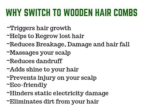 Prime Natural Neem Wood Comb - Anti Dandruff Wide Tooth Wooden Comb for Hair Growth & Scalp Care - Ideal for Men & Women (Pack of 1) - Perfect for Daily Hair Care, Detangling & Massaging Scalp