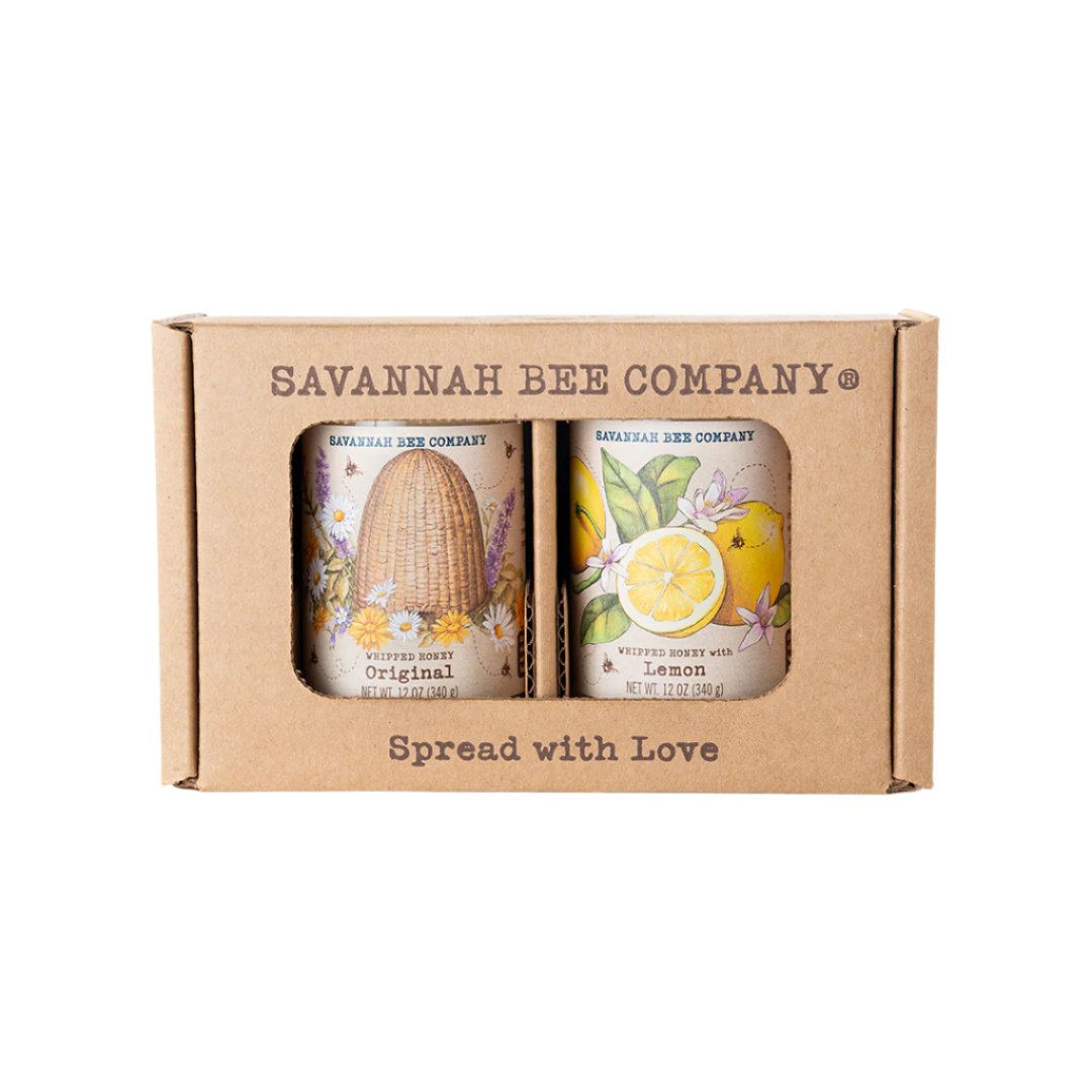 Original & Lemon Whipped Honey Gift Set - Pure Artisan Honey Spread for Toast, Tea & Baking - Perfect Gourmet Food Gift for Holidays & Special Occasions