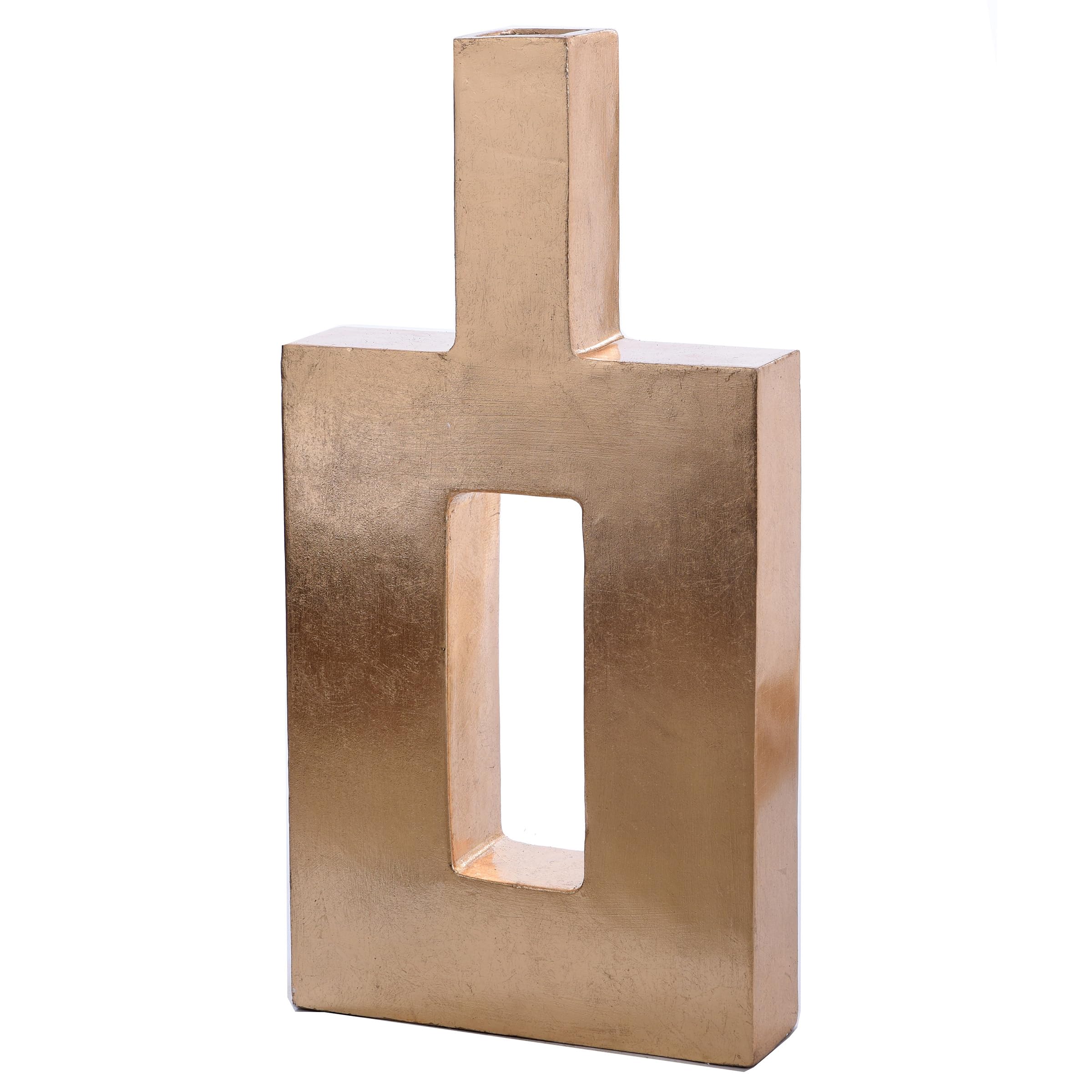Elegant Gold Leaf Resin Vase - Tall Pont Vase for Home Decor, Wedding Centerpieces, and Luxury Tabletop Displays