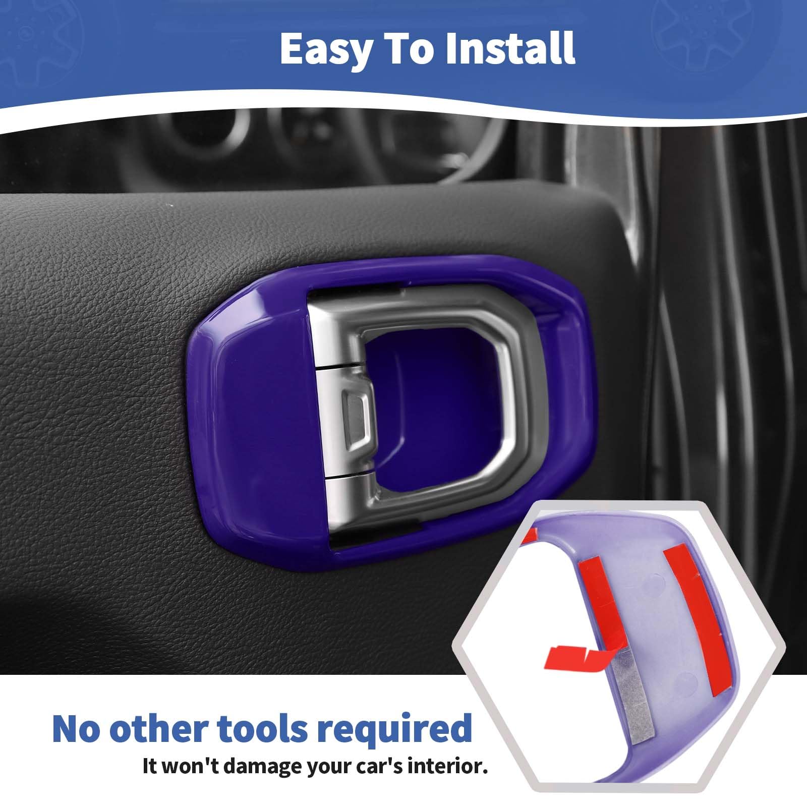 RT-TCZ Jeep JL Inner Door Handle Bowl Cover Trim - Compatible with Jeep Wrangler JL/JLU & Gladiator JT (2018-2024) - Purple Interior Accessories (4-Piece Set) - Upgrade Your Vehicle's Interior Style & Protection
