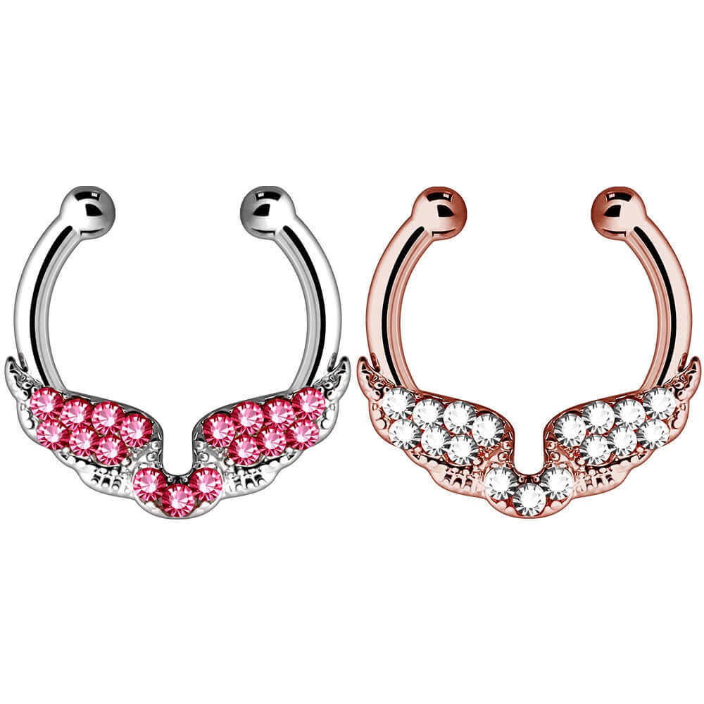 Red Lips Rose Gold Nose Ring Hoop - Elegant Body Jewelry for Women | Perfect for Parties, Festivals & Everyday Wear (WH022)