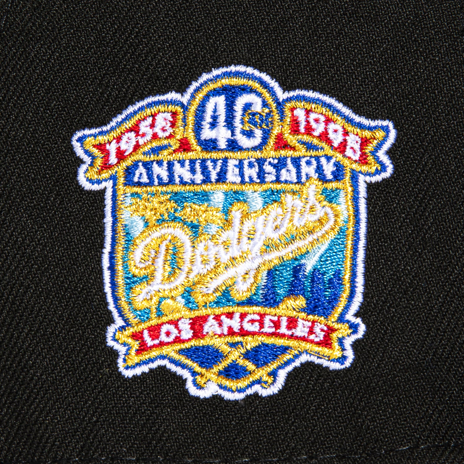 New Era 59Fifty Los Angeles Dodgers 40th Anniversary Patch Upside Down Snapback Hat - Black & White | Official MLB Baseball Cap for Fans & Collectors | Perfect for Games, Streetwear & Sports Fashion