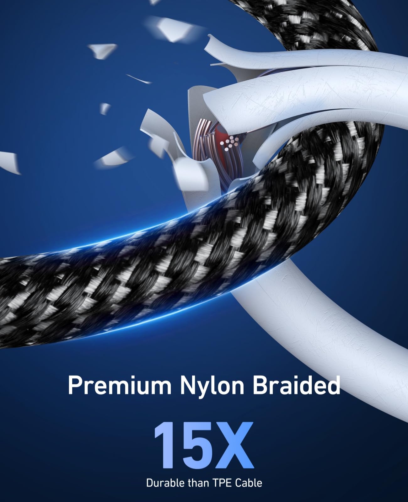 3-Pack MFi Certified USB to Lightning Cable 3ft - Fast Charging Nylon Braided iPhone Charger Cord for iPhone 14/13/12/11 Pro Max/XS/XR/X/8/7/6 Plus/5, iPad Pro & iPod - Durable & Tangle-Free for Home, Office & Travel