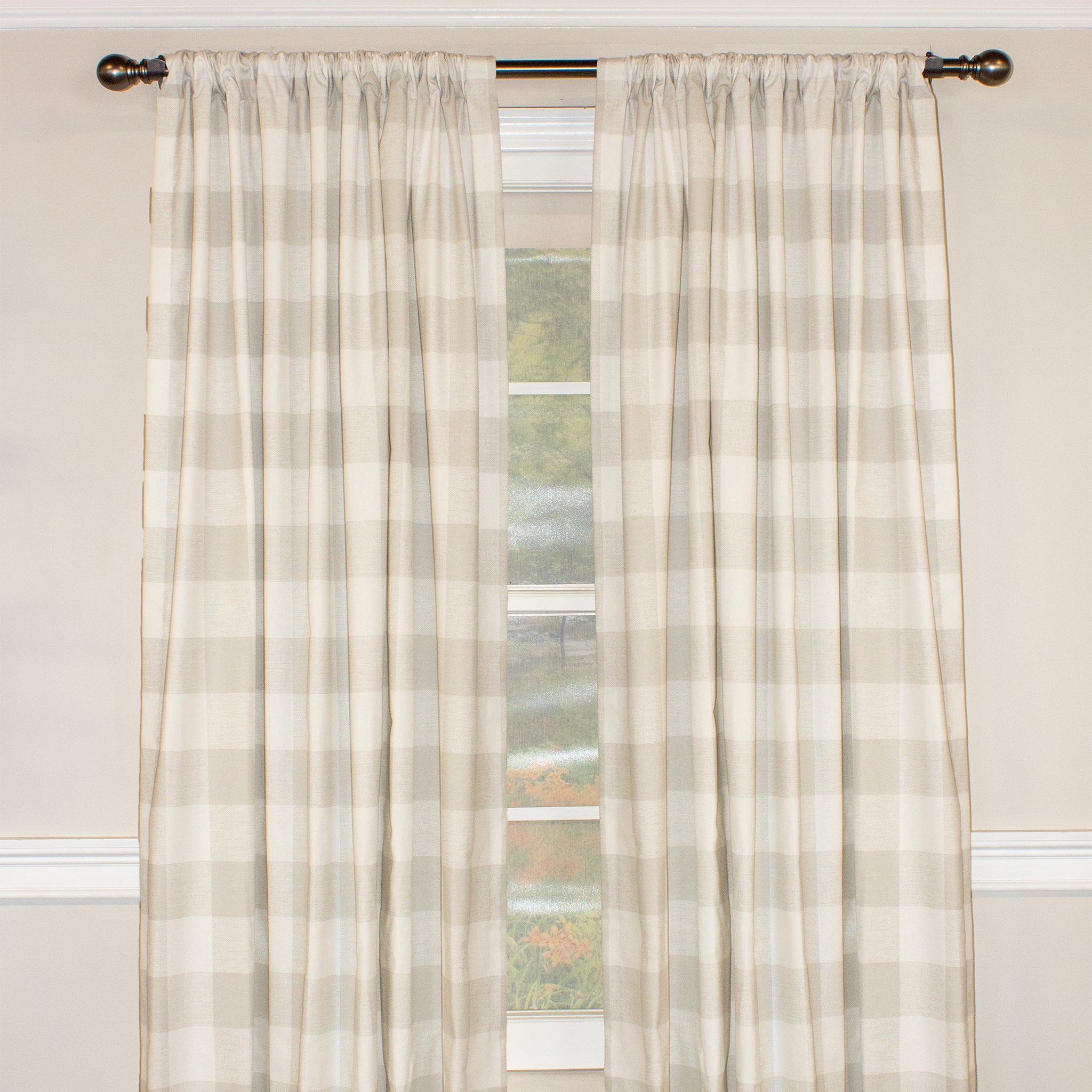 Buffalo Check Large Window Curtain Panels - Black & Red Plaid Thermal Insulated Drapes for Living Room, Bedroom & Kitchen - Noise Reducing & Energy Saving Home Decor