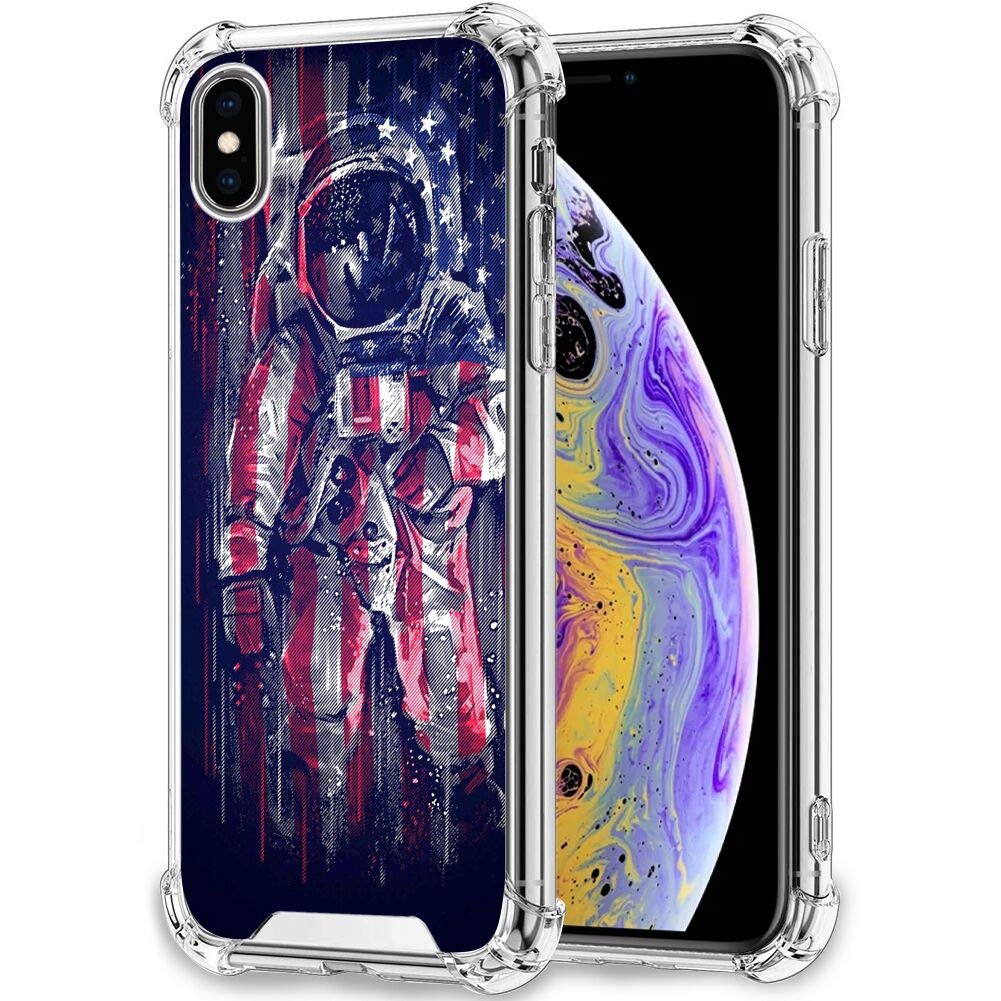 iPhone Xs Max Case - Ultra Thin Shockproof TPU Silicone Cover with USA Flag Design | Protective Bumper for iPhone Xs Max | Perfect for Everyday Use, Travel & Outdoor Activities