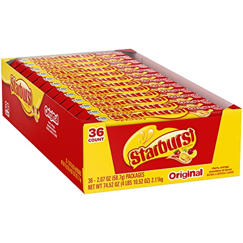 STARBURST Original Fruit Chews Candy - 36 Individually Wrapped Packs (2.07 oz) | Bulk Fruit Flavored Chewy Candy for Parties, Halloween Treats & Office Snacks