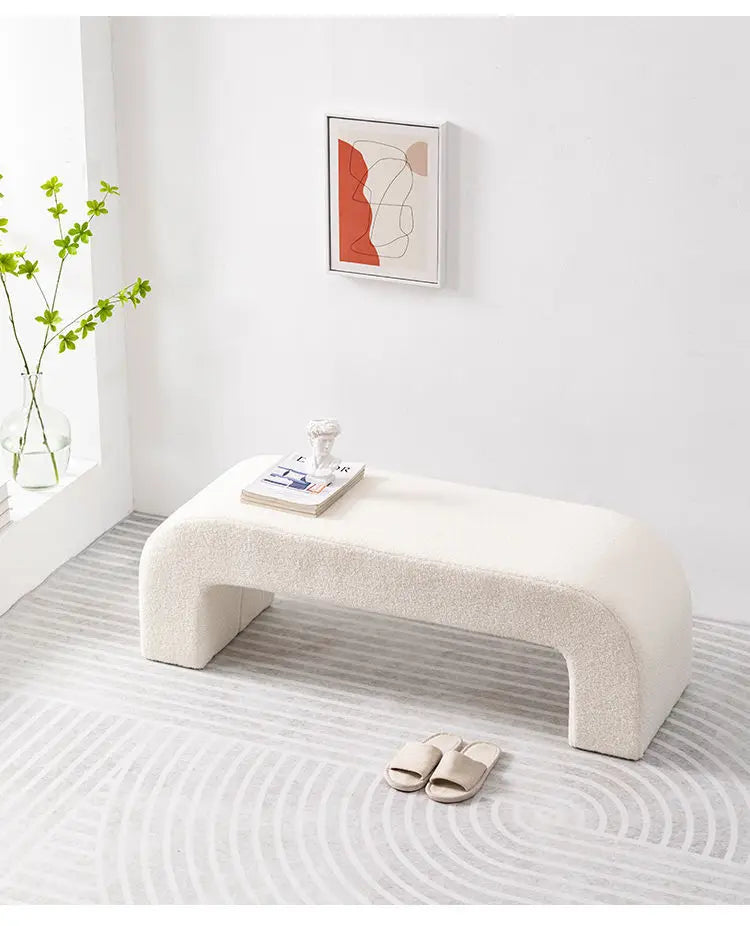 Minimalist Arch Bench - Modern Wooden Entryway Bench for Hallway, Living Room & Bedroom - Stylish Home Decor Furniture for Small Spaces
