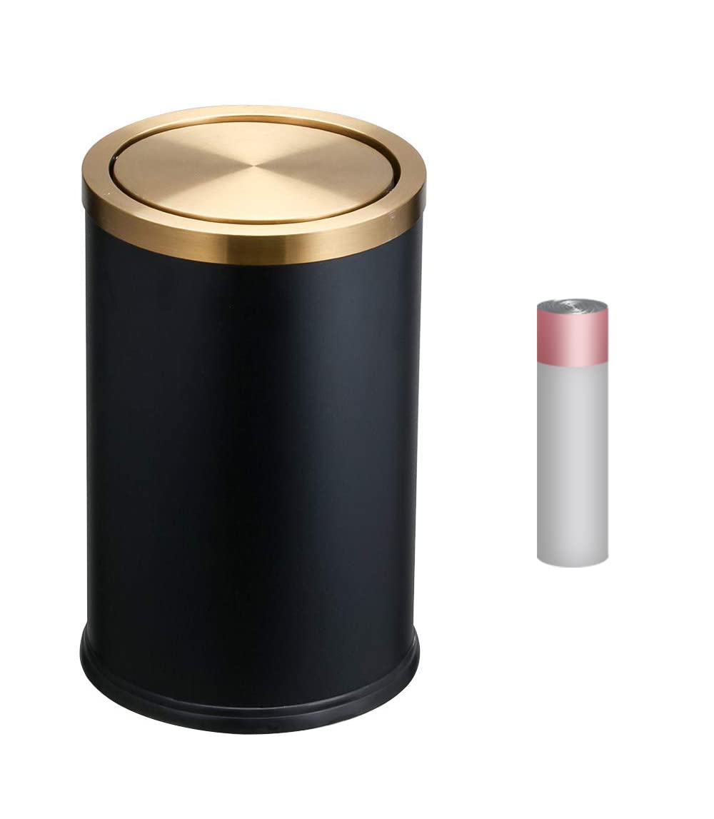 Stainless Steel Trash Can with Lid - 9L for Kitchen, Bathroom & Bedroom