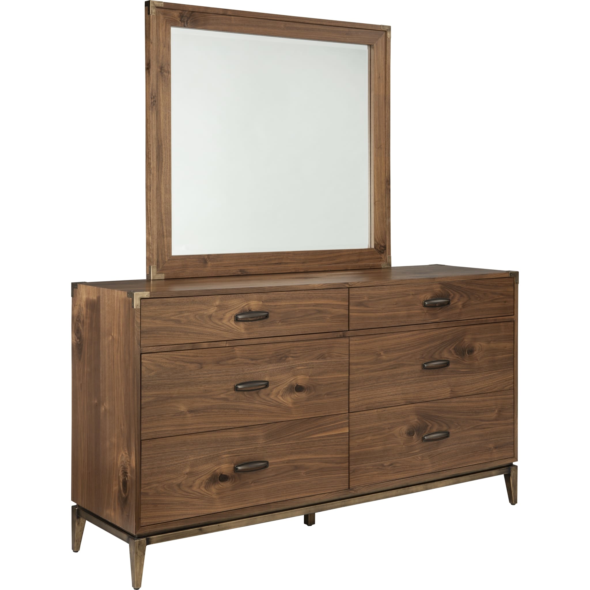Adler Beveled Glass Mirror in Natural Walnut - Elegant Wall Decor for Living Room, Bedroom & Entryway