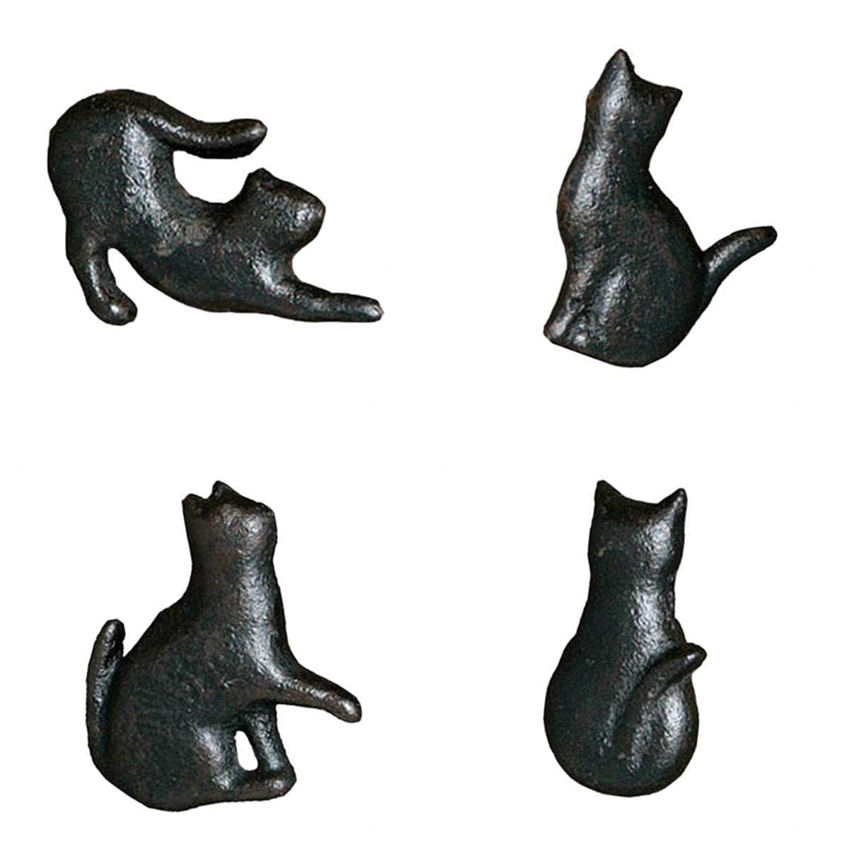 Creative Cat Design Cabinet Handles - 4 Pack Cast Iron Drawer Knobs for Kitchen, Wardrobe & Kids Dresser - Unique Cat-Shaped Cupboard Pulls for Home Decor & DIY Furniture Upgrade