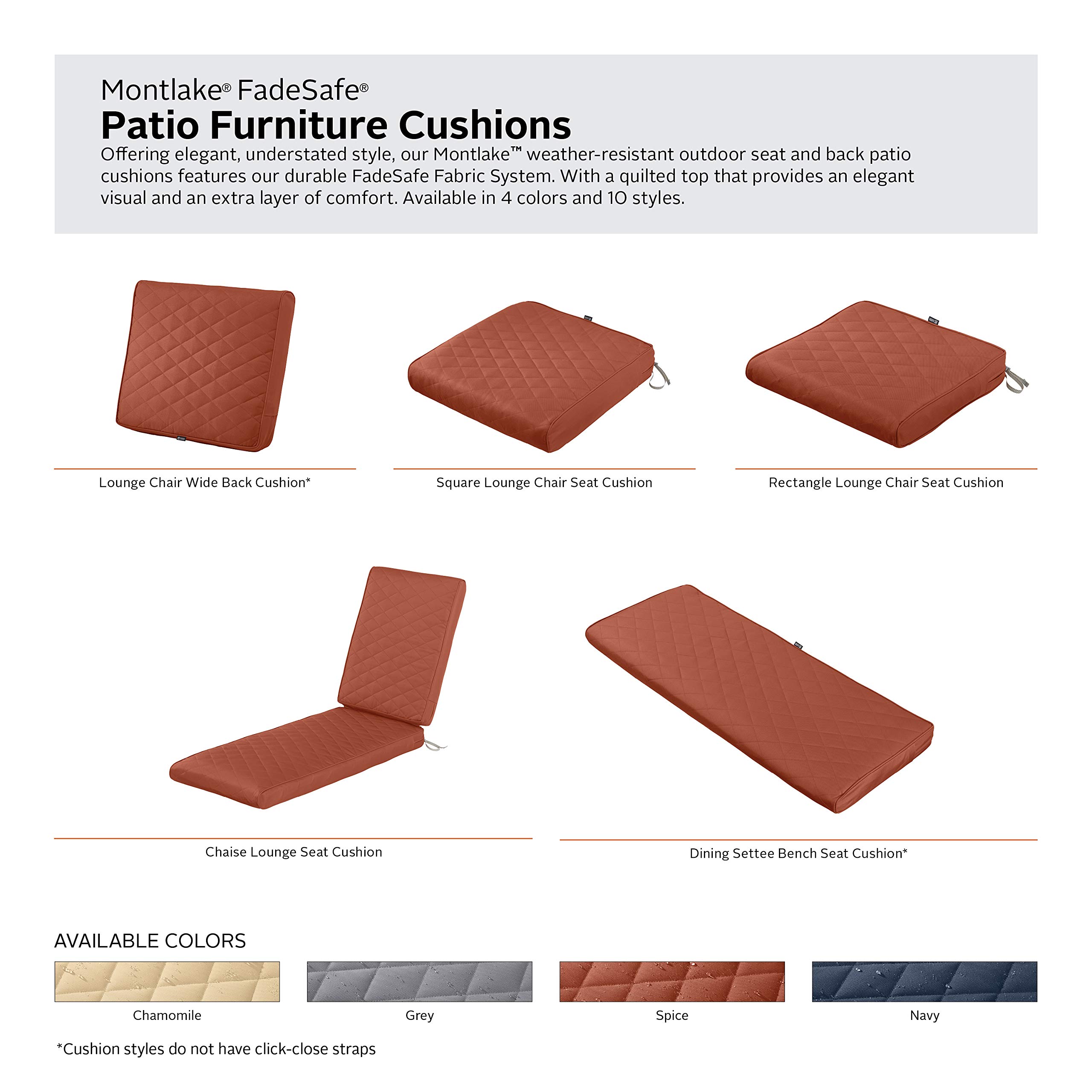 FadeSafe Water-Resistant Patio Bench Cushion Cover 42