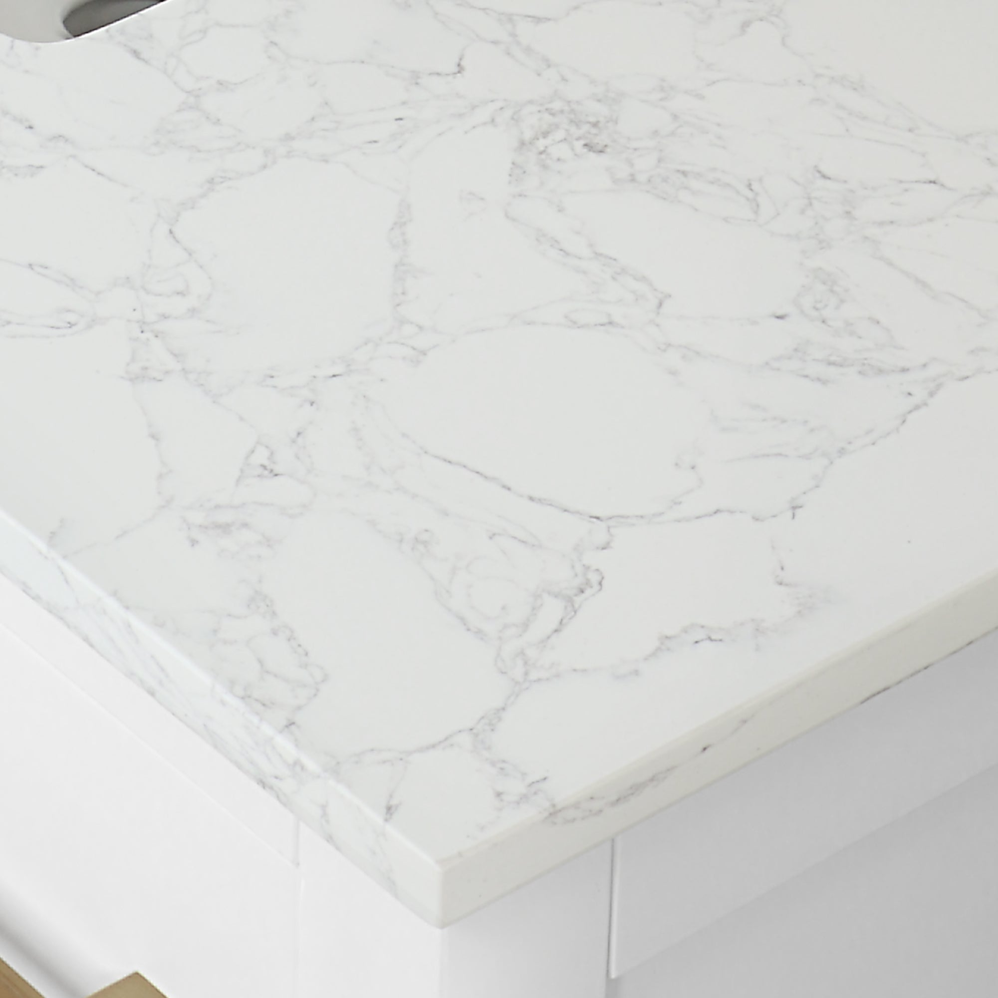 Gavino 42 Inch Single Bathroom Vanity with White Engineered Stone Countertop - Modern Farmhouse Style for Small Bathrooms & Powder Rooms