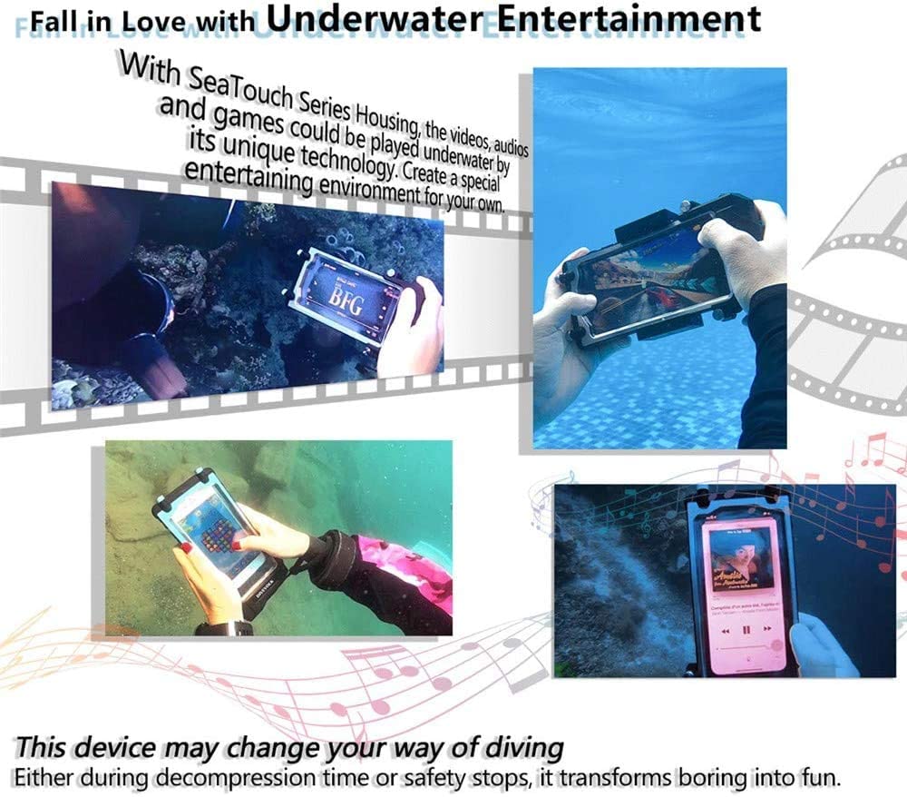 DIVEVOLK Waterproof Underwater Touchscreen Housing Case for iPhone 12/13/14/15 Series - Compatible with iPhone 12 Pro Max/13 Pro/14 Pro Max/15 Pro/16 Pro Max - Perfect for Snorkeling, Scuba Diving & Underwater Photography