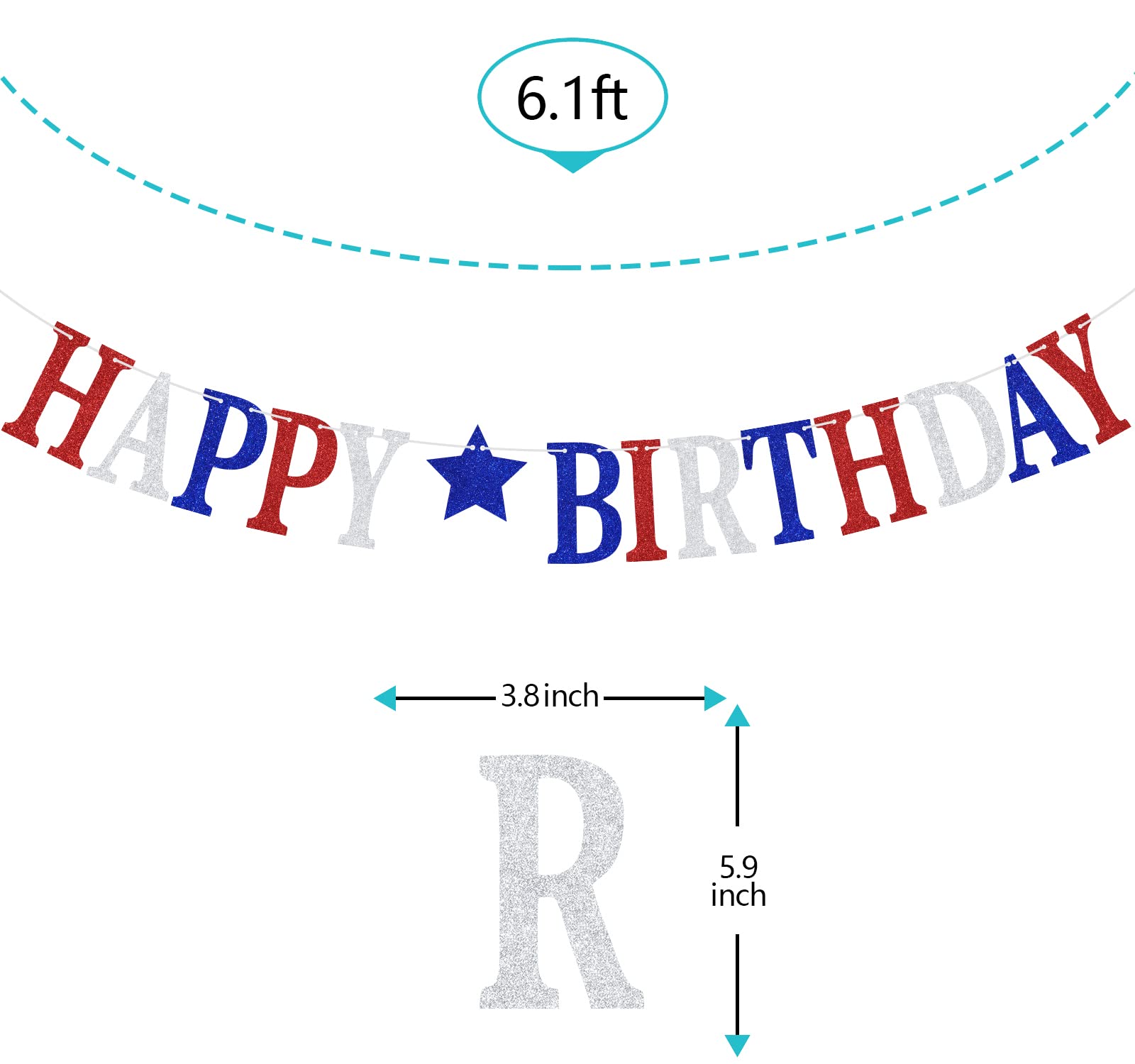 4th of July Happy Birthday Banner - USA Independence Day Themed Party Decor for Labor Day & Military Events - Perfect for Patriotic Celebrations, Backyard BBQs, and National Holiday Festivities