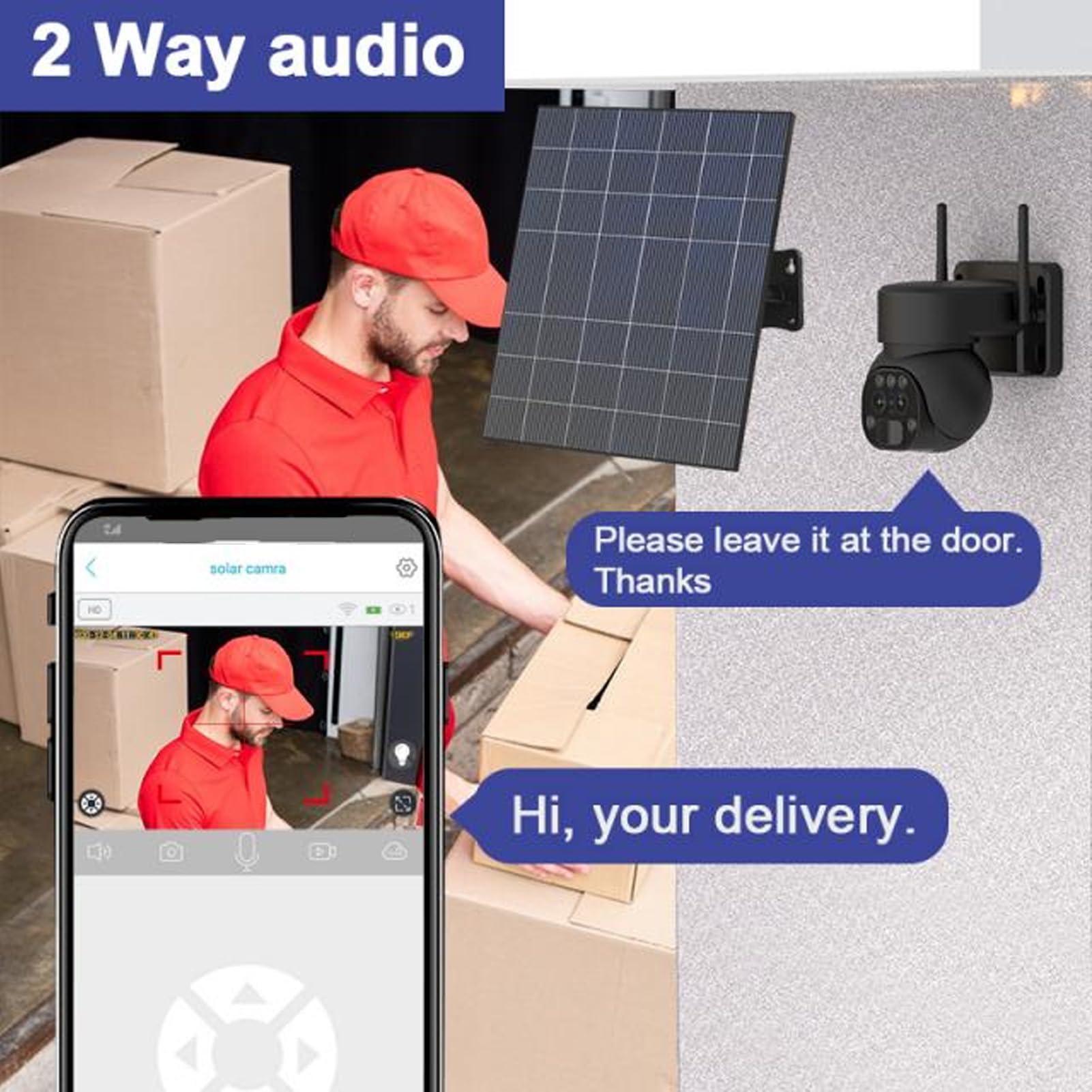 4G LTE Solar Security Camera Outdoor - 355° Panoramic HD Dual Lens, 12X Zoom, Motion Detection, 2-Way Audio, Night Vision | Wireless Home Surveillance System for Yard, Garage & Business (Europe Compatible)