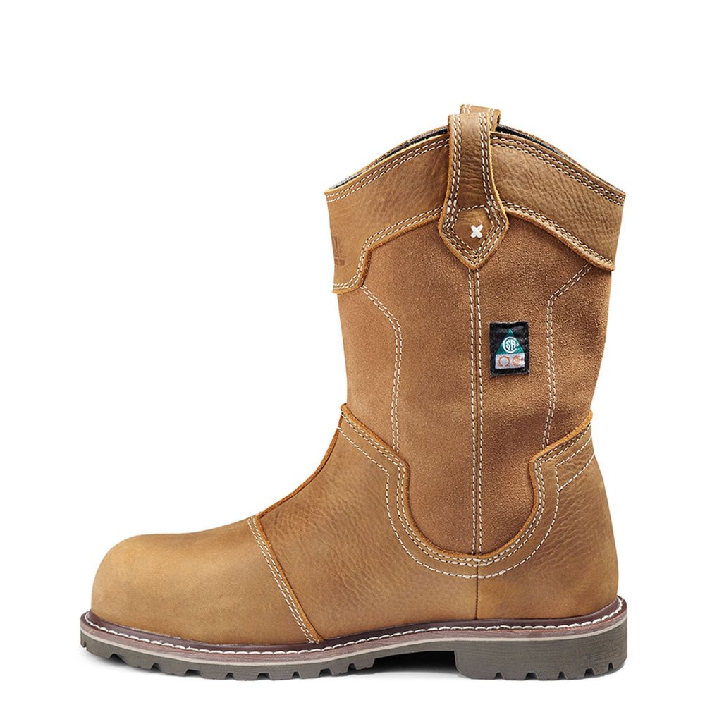 Kodiak Bralorne Women's Pull-On Wellington Composite Toe Leather Work Boots - Waterproof, Slip Resistant, Steel Toe Safety Shoes for Construction, Farming & Outdoor Work (KD0A8354FWE, Wheat)