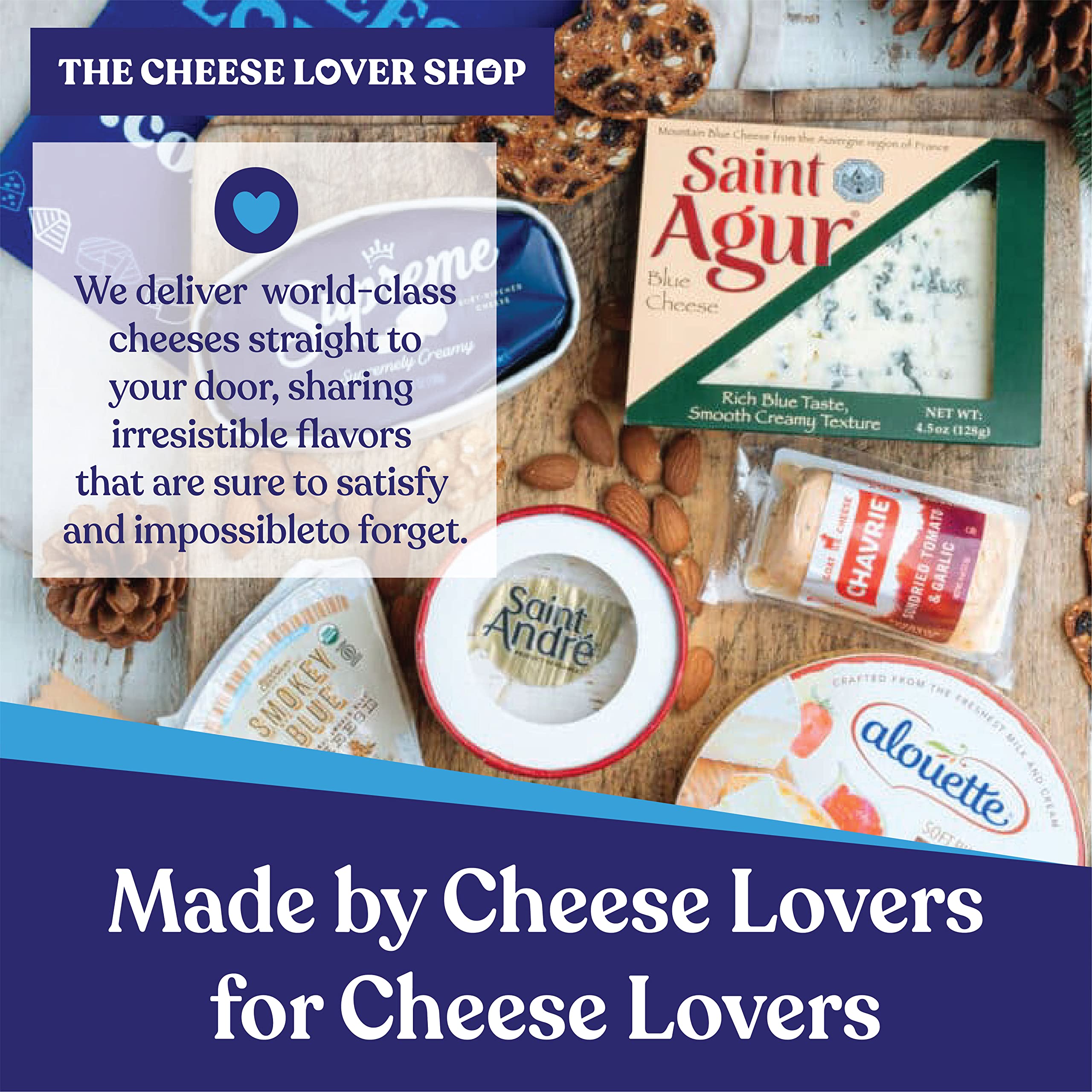 Premium Cheese Lover's Holiday Gift Box - 12-Piece Party Platter with 7 Gourmet Cheeses & 4 Artisanal Accompaniments - Luxury Cheese Sampler Gift Set for Christmas, New Year & Special Occasions