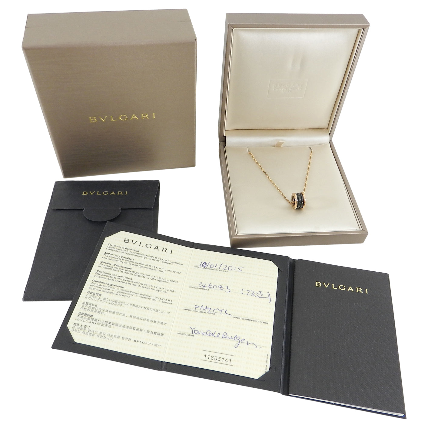 Bvlgari Bulgari 18k Rose Gold B.Zero1 Necklace with Black Ceramic Pendant - Luxury Jewelry Gift for Women, Perfect for Weddings & Special Occasions