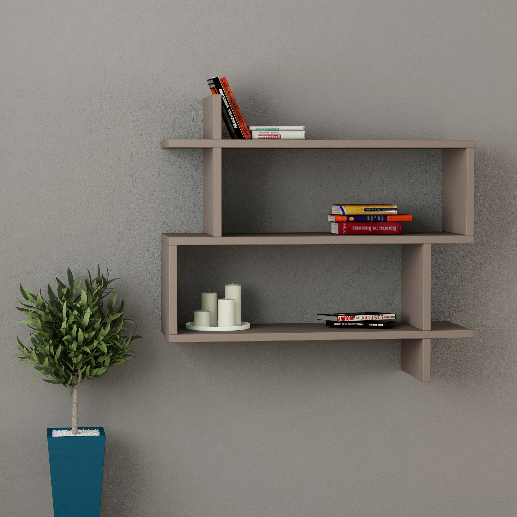 Modern Mocha Wall Shelf 26