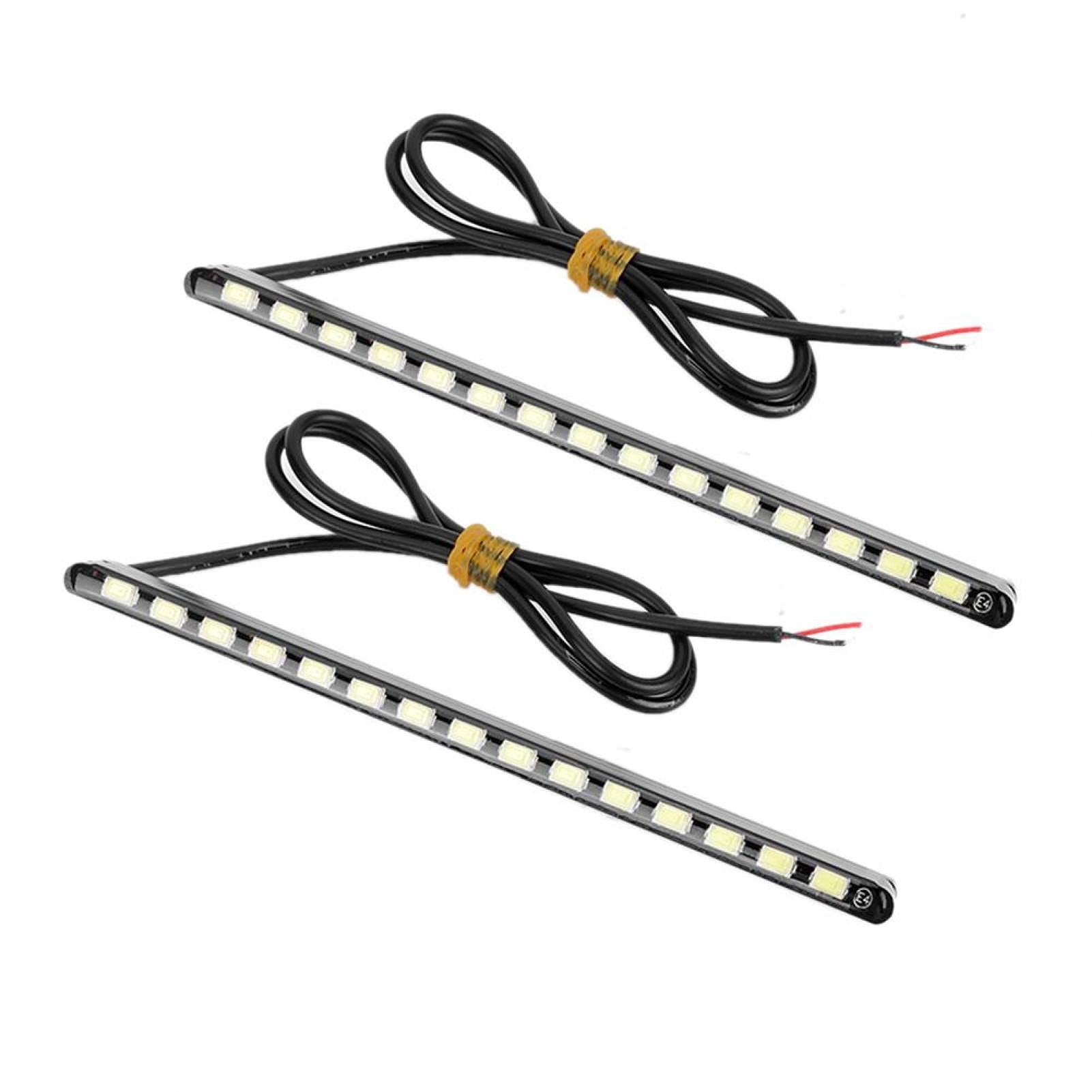 Qiilu Waterproof Daytime Running Light - 5630 High Brightness LED DRL Car Modification Lamp (15 LEDs) for Enhanced Visibility & Safety | Perfect for Daytime Driving, Foggy Conditions & Car Customization