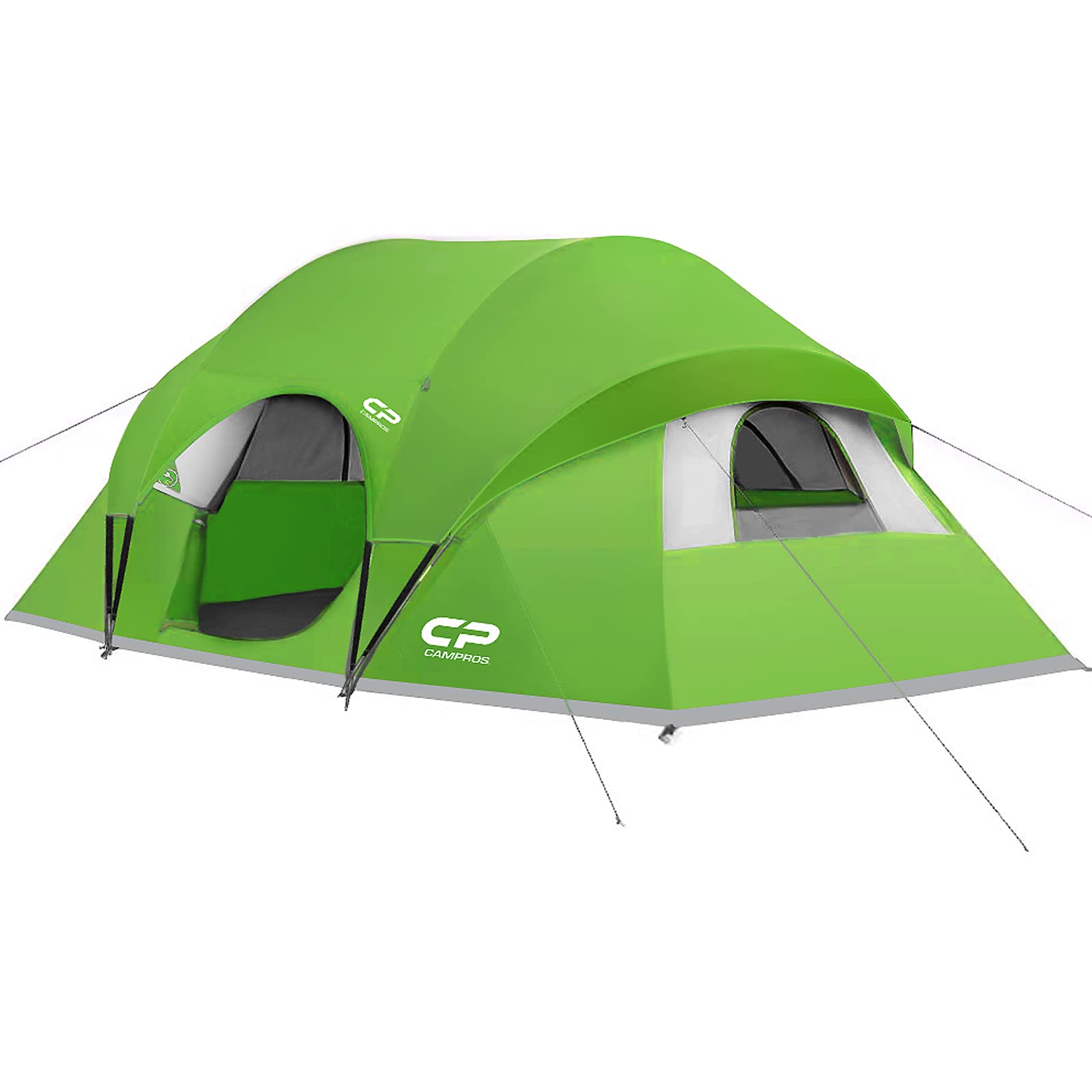 CAMPROS CP 8-Person Camping Tent - 2 Room Family Tent with Waterproof Rainfly, 5 Large Mesh Windows & Double Layer Design - Easy Setup Portable Tent with Carry Bag - Perfect for Family Camping, Backpacking & Outdoor Adventures