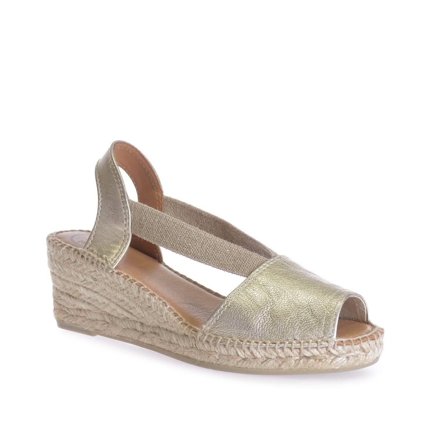 Women's Plain Leather Wedge Espadrilles - Comfortable Summer Sandals for Beach, Vacation & Casual Outings | Teide P Collection
