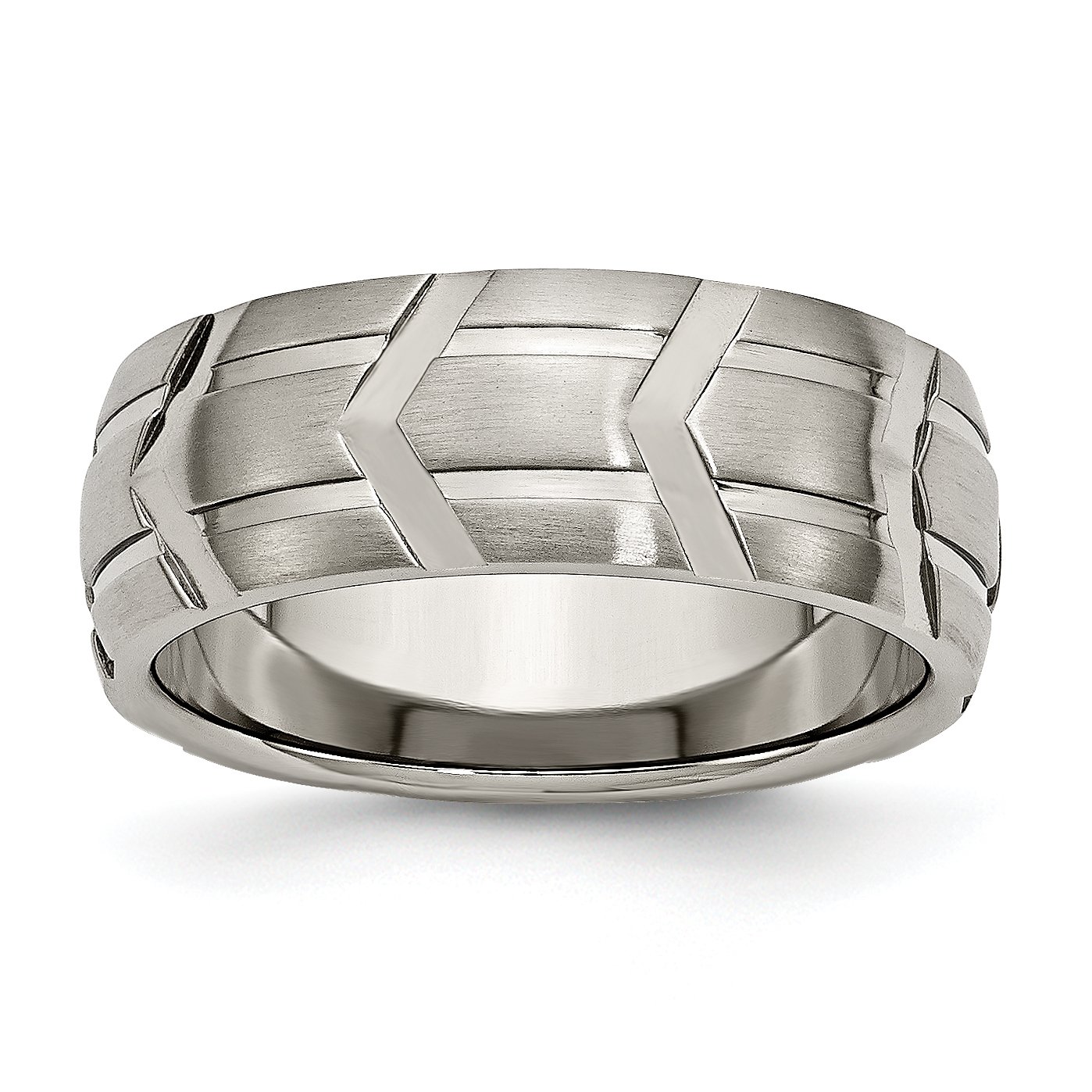 Diamond2Deal Titanium 8mm Wedding Band Ring for Men - Durable & Comfortable Titanium Ring for Everyday Wear, Anniversary Gift, and Special Occasions