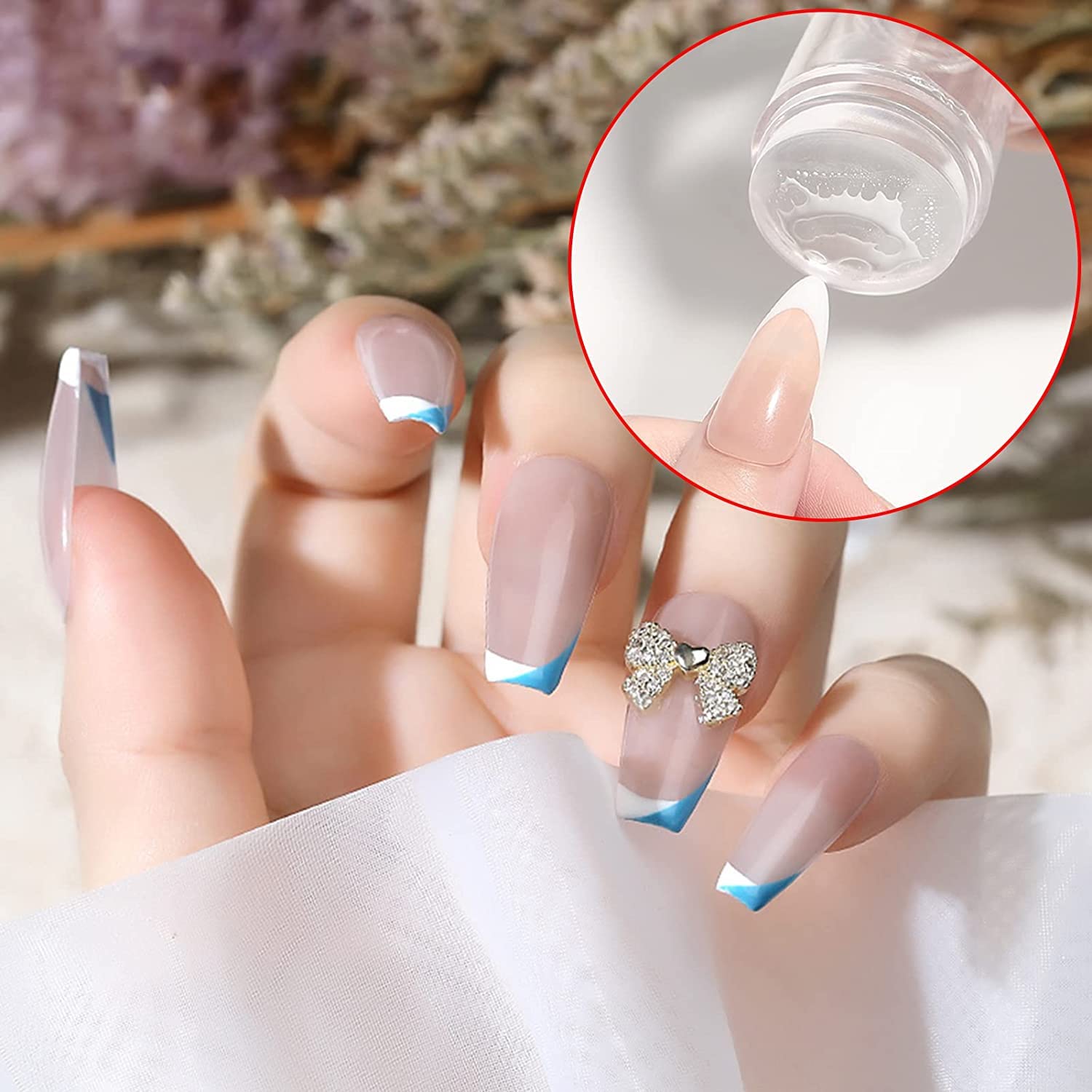 RoyalKart Nail Art Stamper Kit - French Manicure Stampers, Scrapers & Replacement Heads for DIY Nail Designs | Perfect for Home Salon, Professional Nail Art & Gift Giving