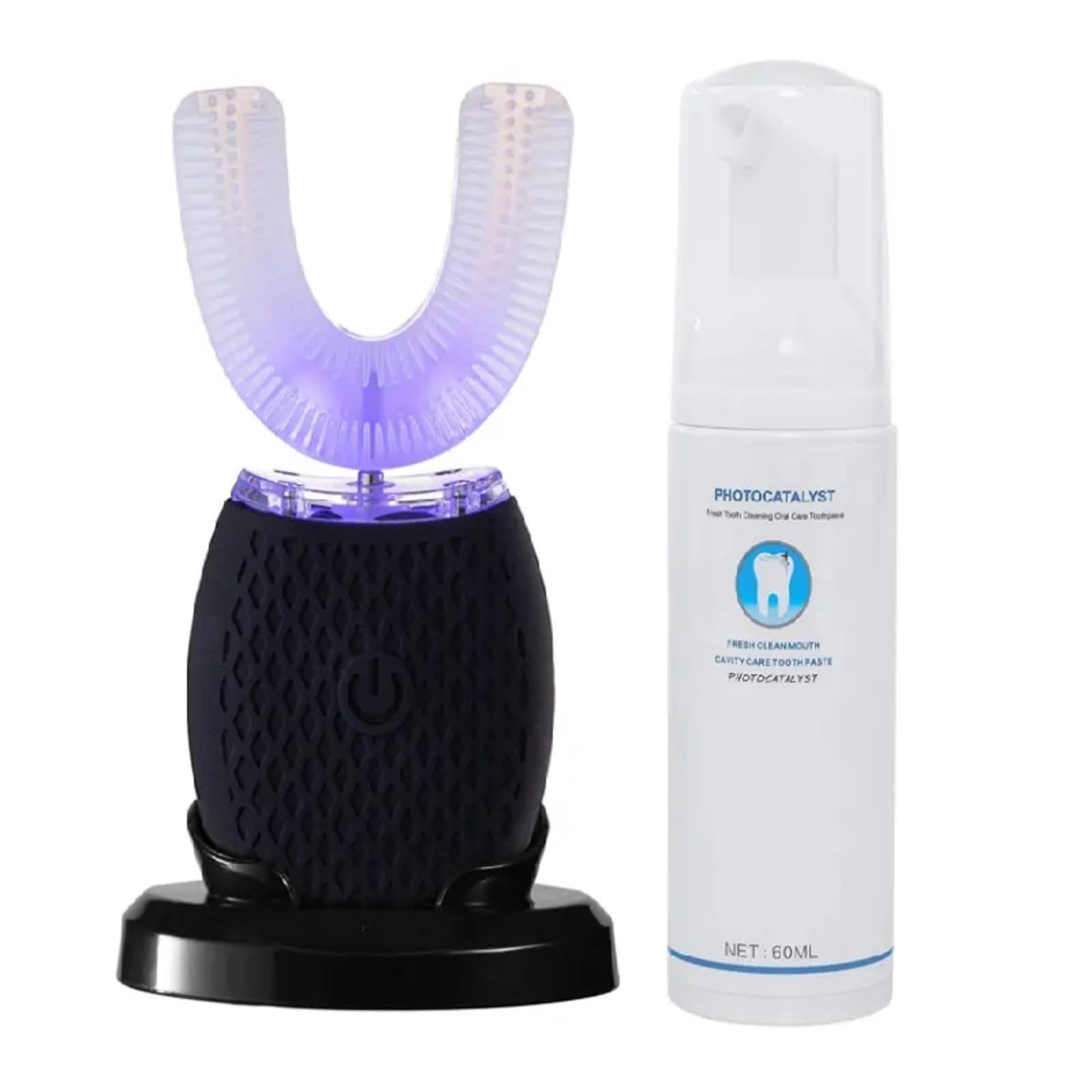 360° Smart U-Shaped Ultrasonic Electric Toothbrush for Teeth Whitening - Perfect for Travel, Home & Daily Oral Care