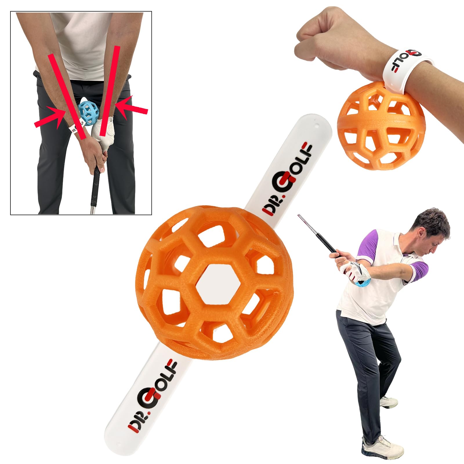 PGA Recommended Swing Training Ball - Patented Golf Swing Aid to Avoid Chicken Wing | Improve Swing Mechanics for Driving Range & Home Practice