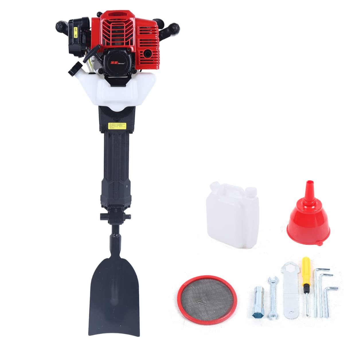 52CC 2-Stroke Gas Powered Handheld Trencher Digger - Portable Garden Tree & Post Hole Digging Machine for Landscaping, Farming, and DIY Yard Projects