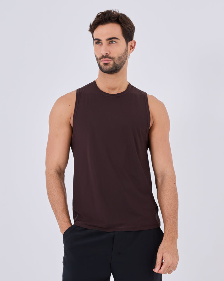 Men's Running Tank Top - Dark Cocoa Color | Lightweight & Breathable for Workouts, Gym & Outdoor Activities