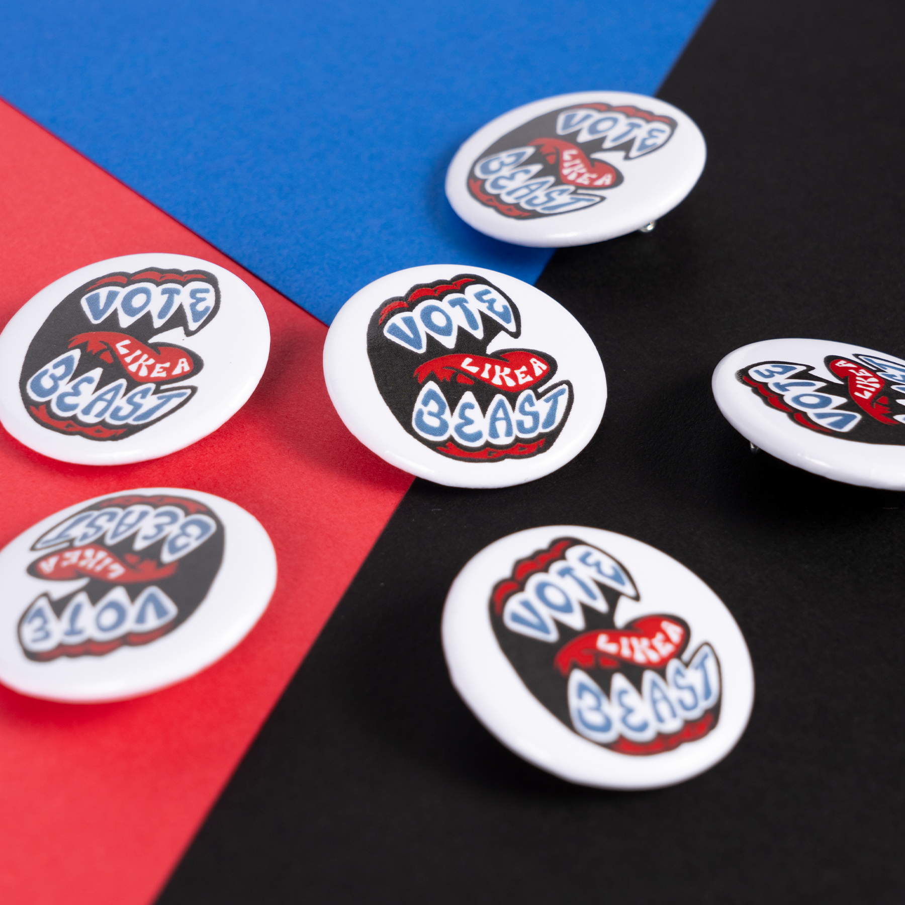 Vote Like A Beast Button - Funny Political Novelty Pin - Great for Elections, Campaigns & Activism - Perfect Gift for Voters & Political Enthusiasts