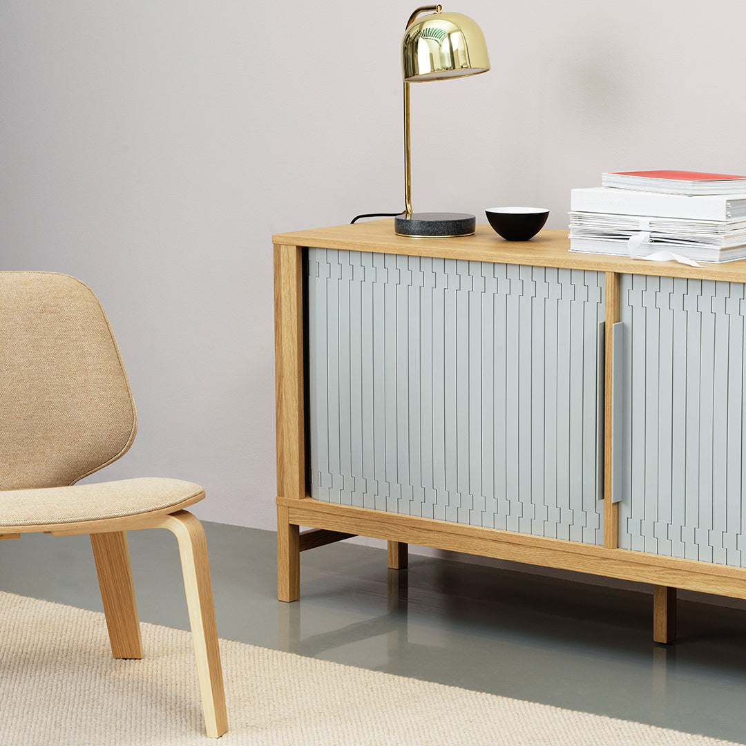 Modern Jalousie Sideboard Buffet Cabinet - Stylish Storage for Dining Room, Living Room & Entryway - Perfect for Organizing Dishes, Linens & Home Decor