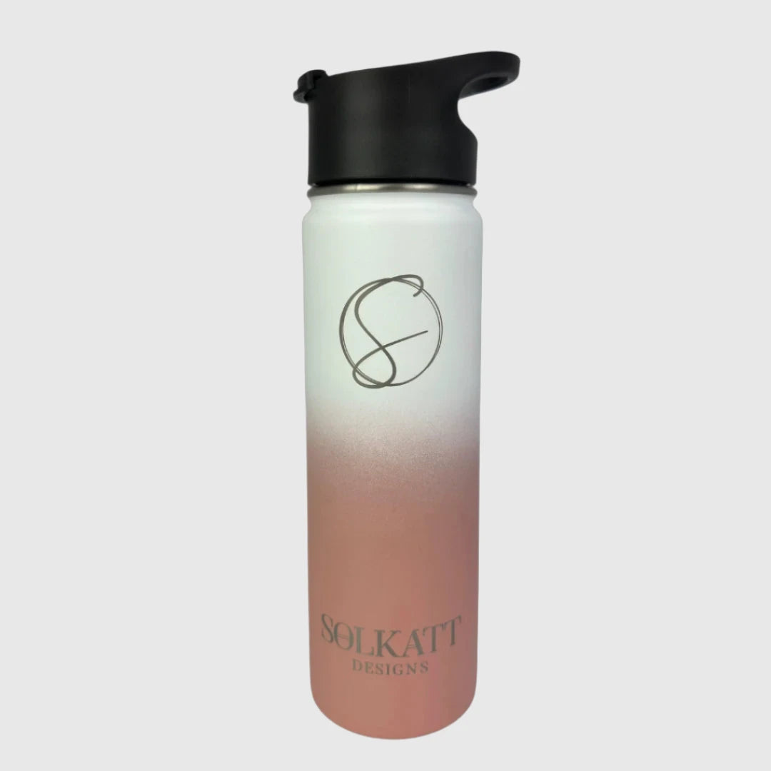 Premium Coral Pink Insulated Stainless Steel Water Bottle 650ml (22oz) - Leakproof & BPA-Free for Gym, Hiking, Office & Outdoor Activities