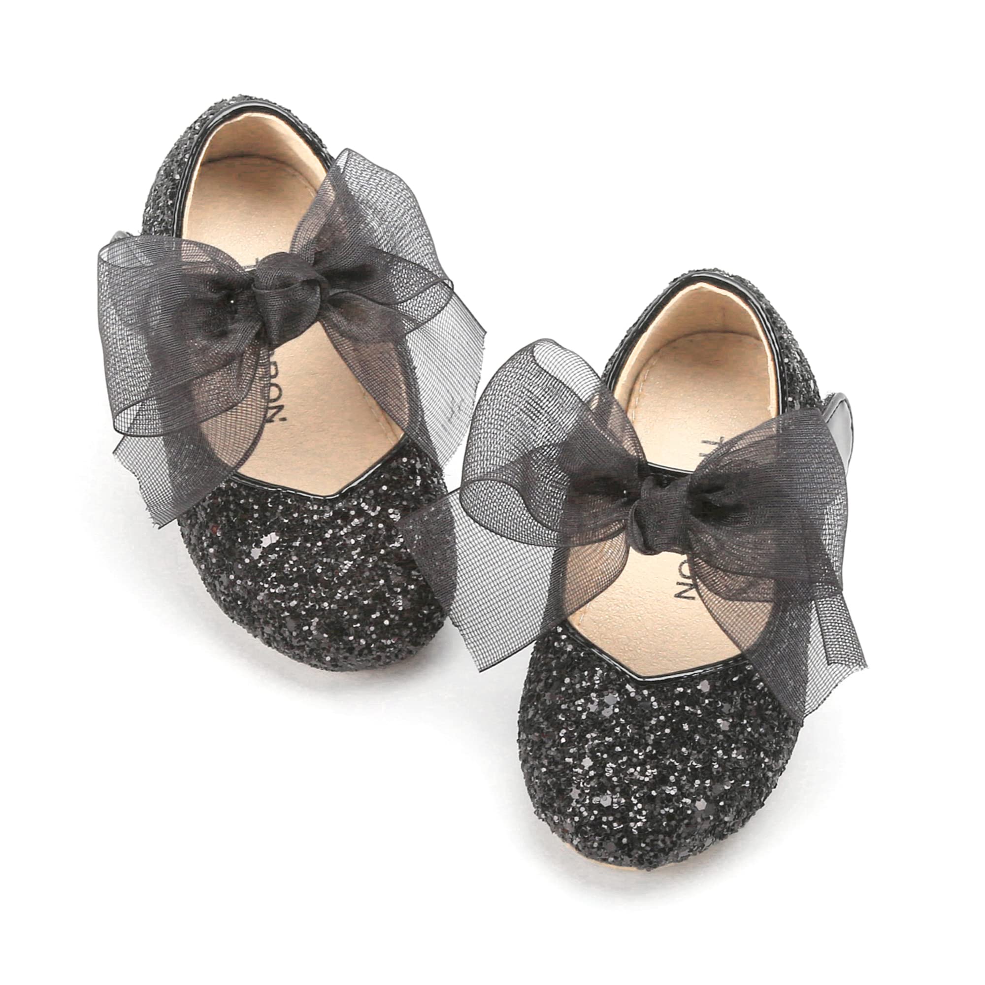 THEE BRON Toddler Dress Shoes for Girls - Mary Jane Ballerina Flats with Flower Design | Perfect for Weddings, Parties & Special Occasions