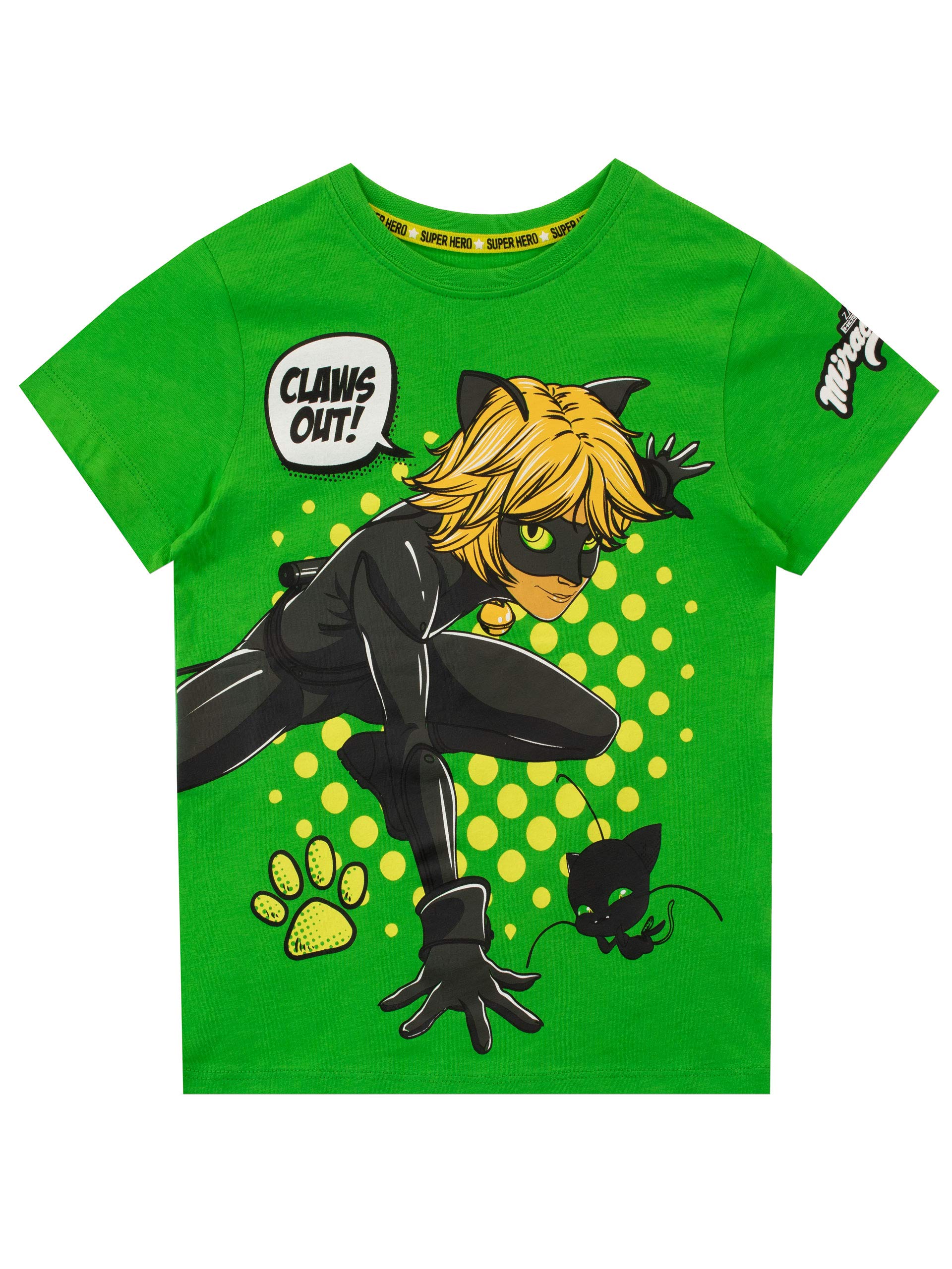 Boys' Cat Noir T-Shirt | Official Miraculous Ladybug Merchandise | Cool Superhero Graphic Tee for Kids & Teens | Perfect for Cosplay, Birthday Gifts & Everyday Wear