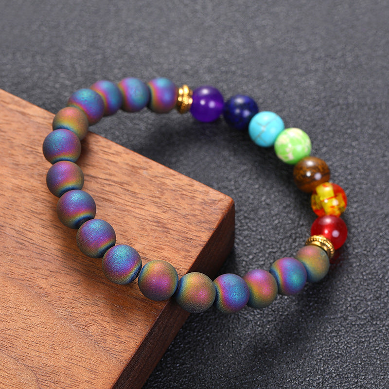 European and American Yoga Bracelet - 8mm Natural Agate Beaded Bracelet for Women, Handmade Boho Chic Jewelry - Perfect for Yoga, Meditation, and Everyday Wear - Amazon Cross-Border Fashion Accessory