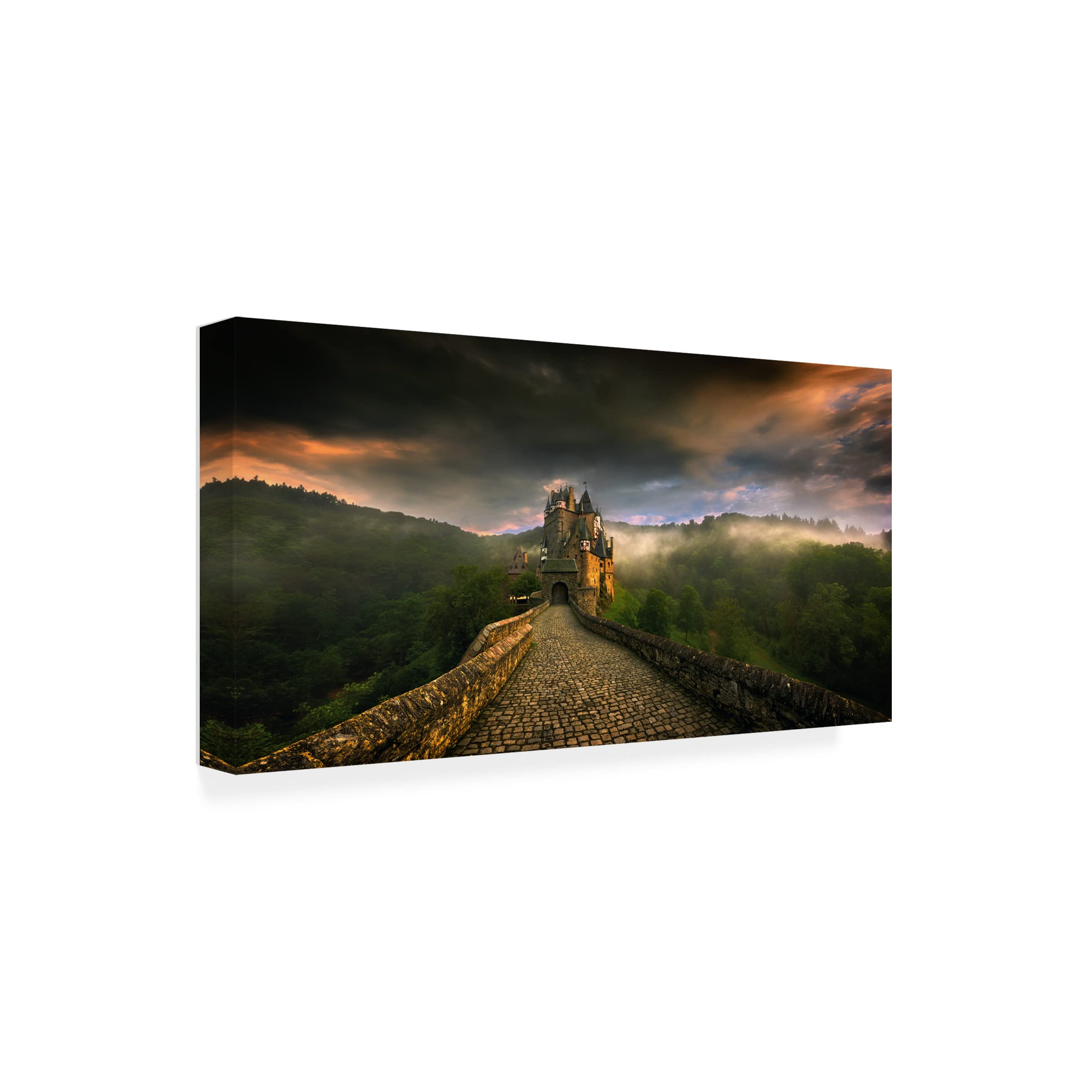 Trademark Fine Art 'Eltz' Canvas Wall Art Print by Krzysztof Browko - Stunning Landscape Painting for Living Room, Bedroom & Office Decor