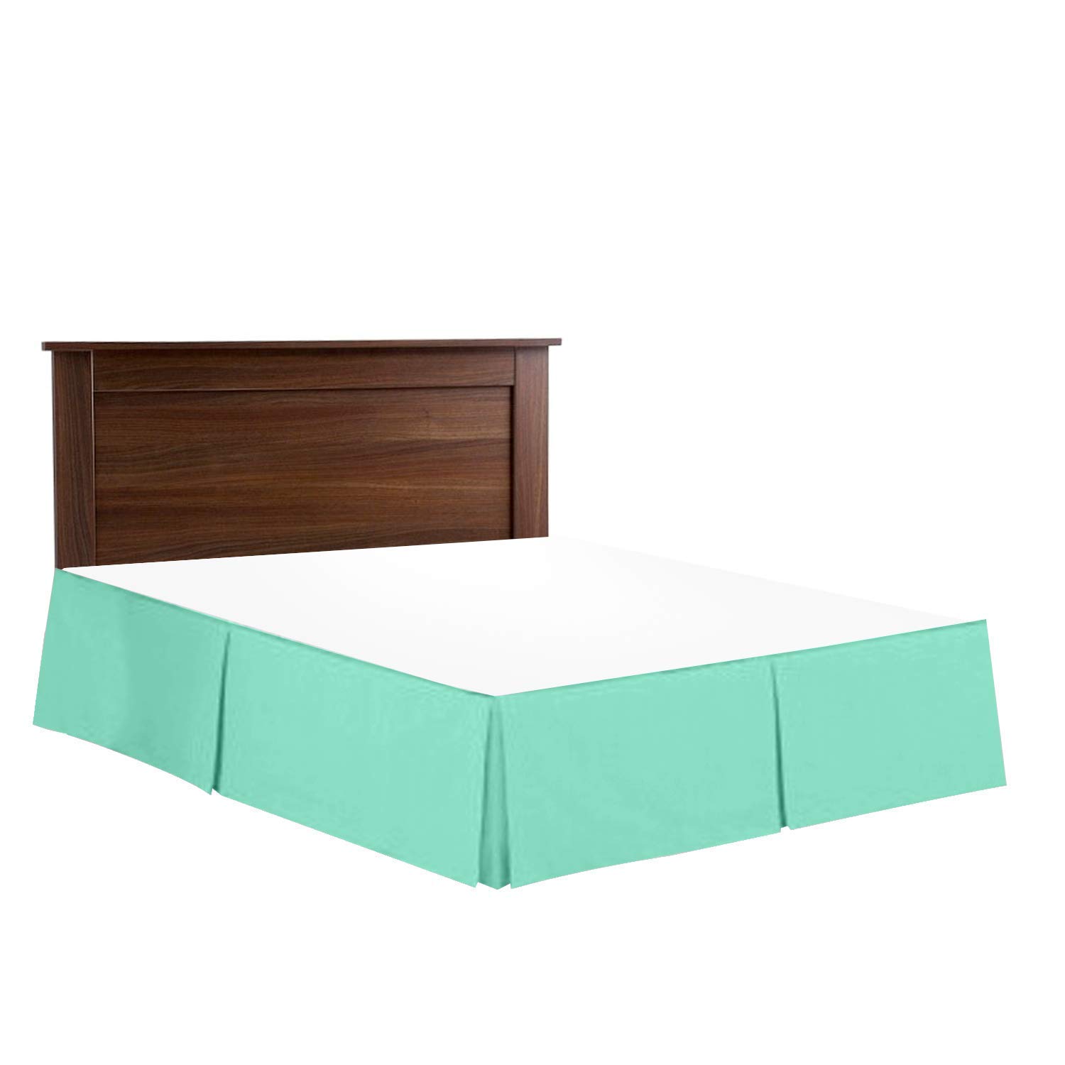 Luxury Pleated Bed Skirt - Premium Microfiber Dust Ruffle with Tailored 9