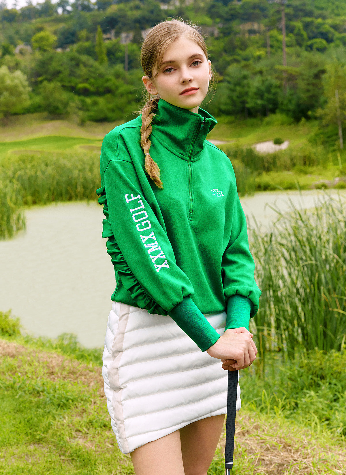 Women's Ruffle Sleeves Half Zip Up Anorak Jacket - Stylish Casual Outerwear for Spring & Fall | Perfect for Outdoor Activities, Travel & Daily Wear