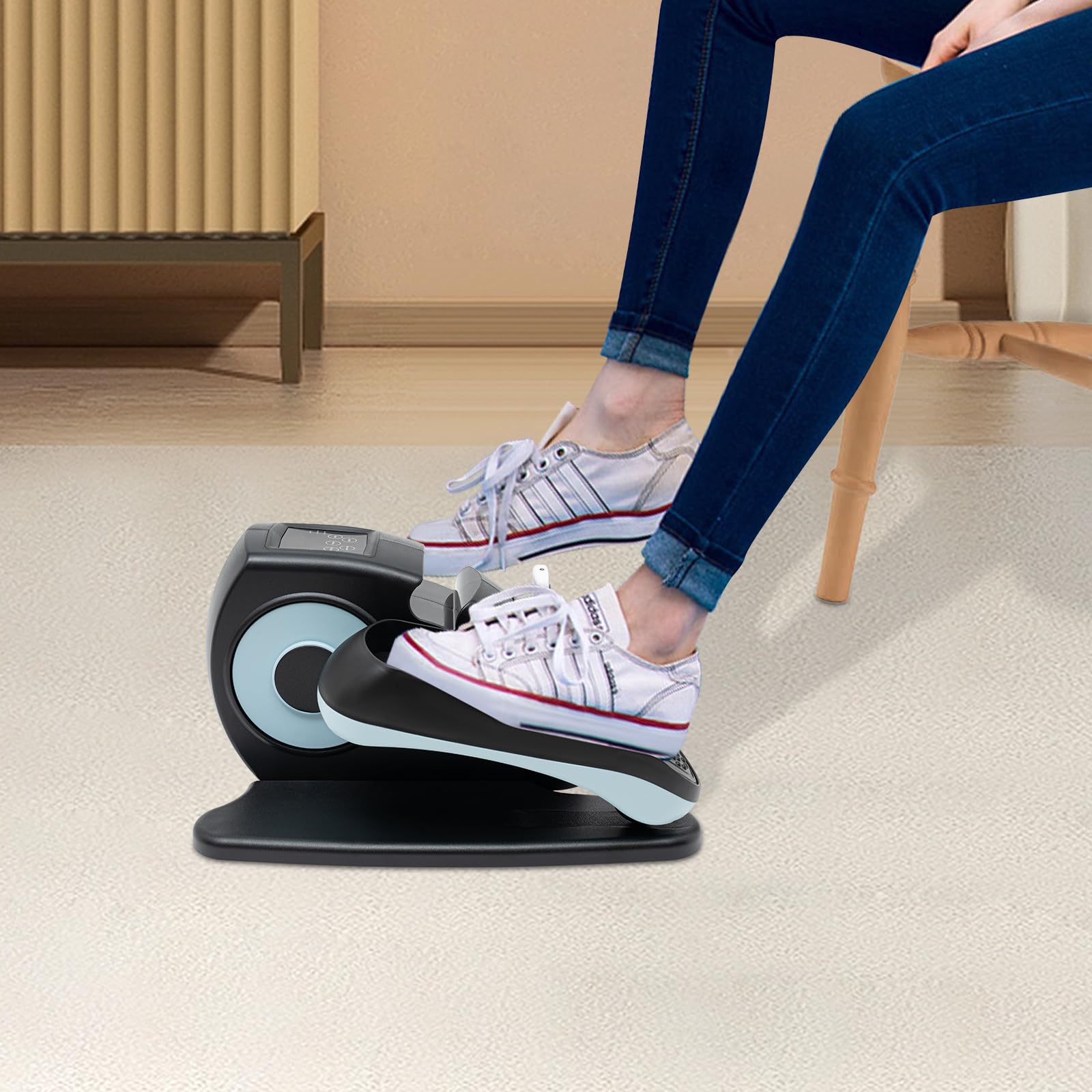 Under Desk Elliptical Machine - Electric Seated Pedal Exerciser with LCD Display & Remote Control | Quiet Home Office Leg Workout Equipment for Adults & Seniors | Perfect for Work-From-Home Fitness & Physical Therapy
