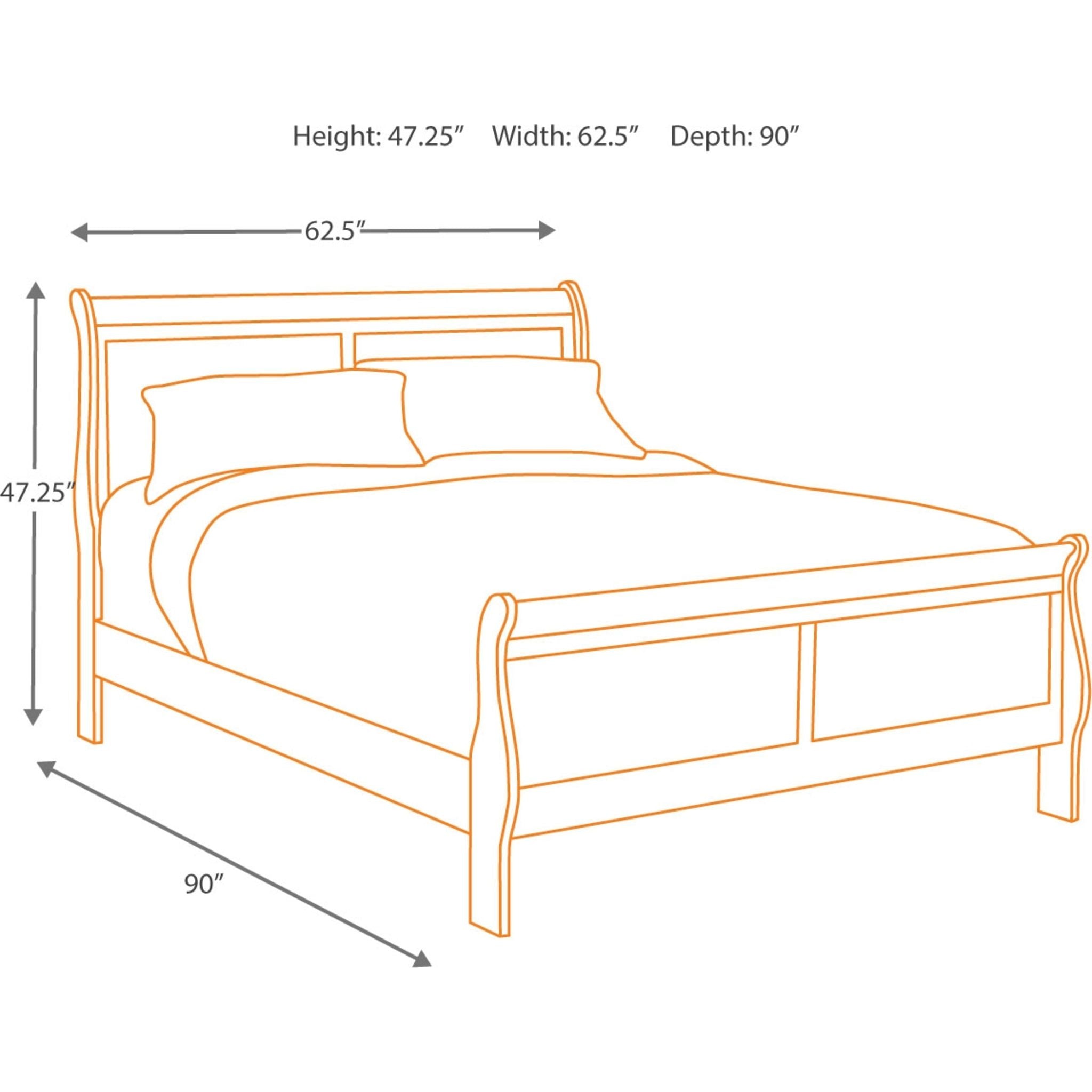 Alisdair Dark Brown Sleigh Bed Frame - Queen Size Wooden Bed with Upholstered Headboard - Perfect for Master Bedroom, Guest Room & Cozy Home Decor